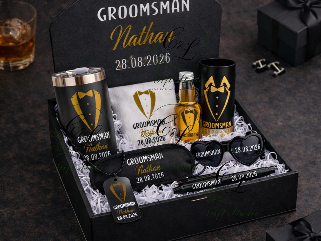 Best Man Gift Box I Thank you gift box I Personalised Groomsman Gift Set | Wedding Keepsake Gift