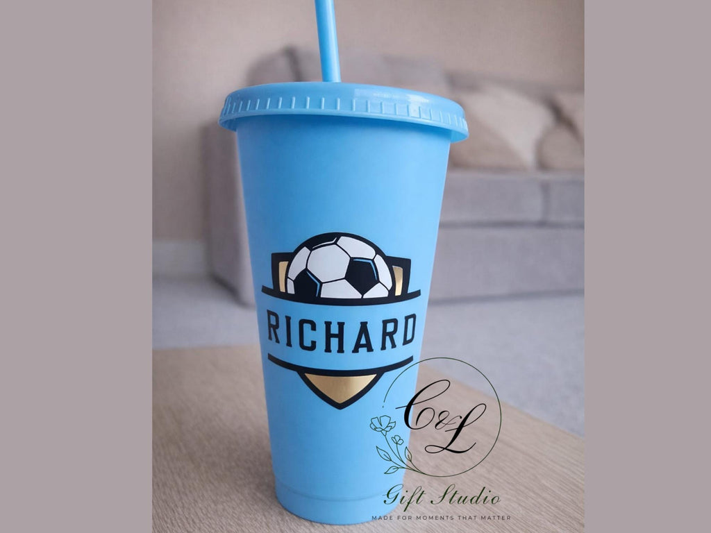 Personalised Cold Cup | Custom Name Iced Coffee Cup | Reusable Tumbler with Straw