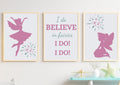 Fairy Nursery Prints - Set of 3 - Handmade A4 Art