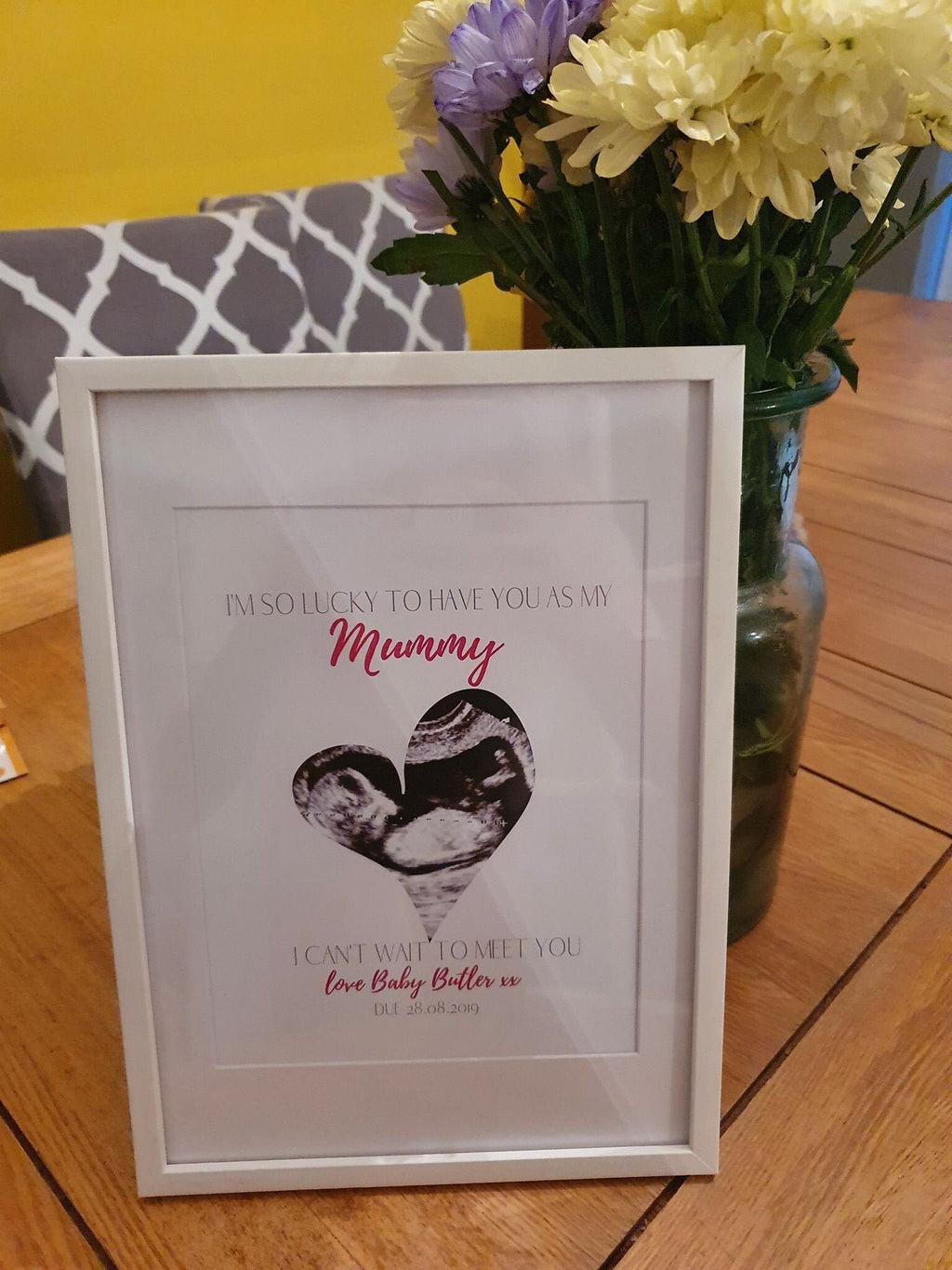 Personalised Ultrasound Baby Shower, Baby Scan Pregnancy Keepsake Gift Print