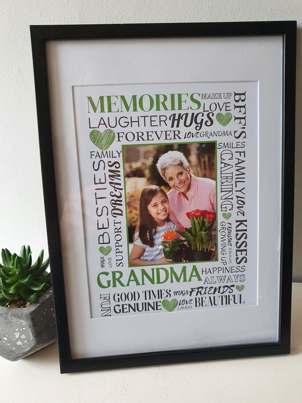 Personalised Photo and Word Print- Mother, Father, Auntie, Uncle, Sister, Brother, Grandma, Grandpa Keepsake gift for her gift for him