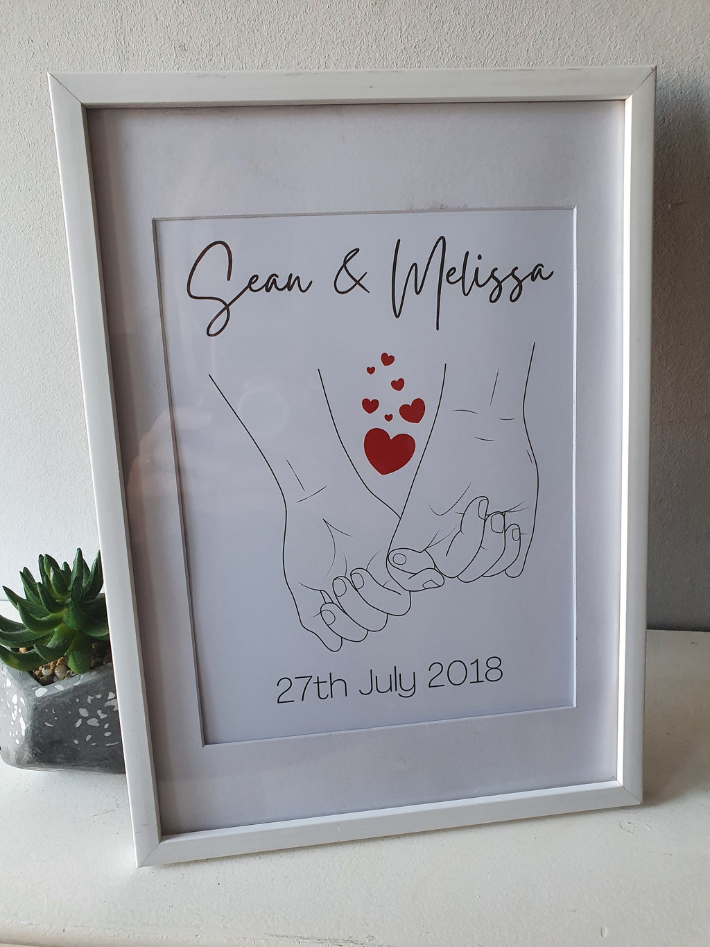 Personalised 'pinky promise' love valentines print