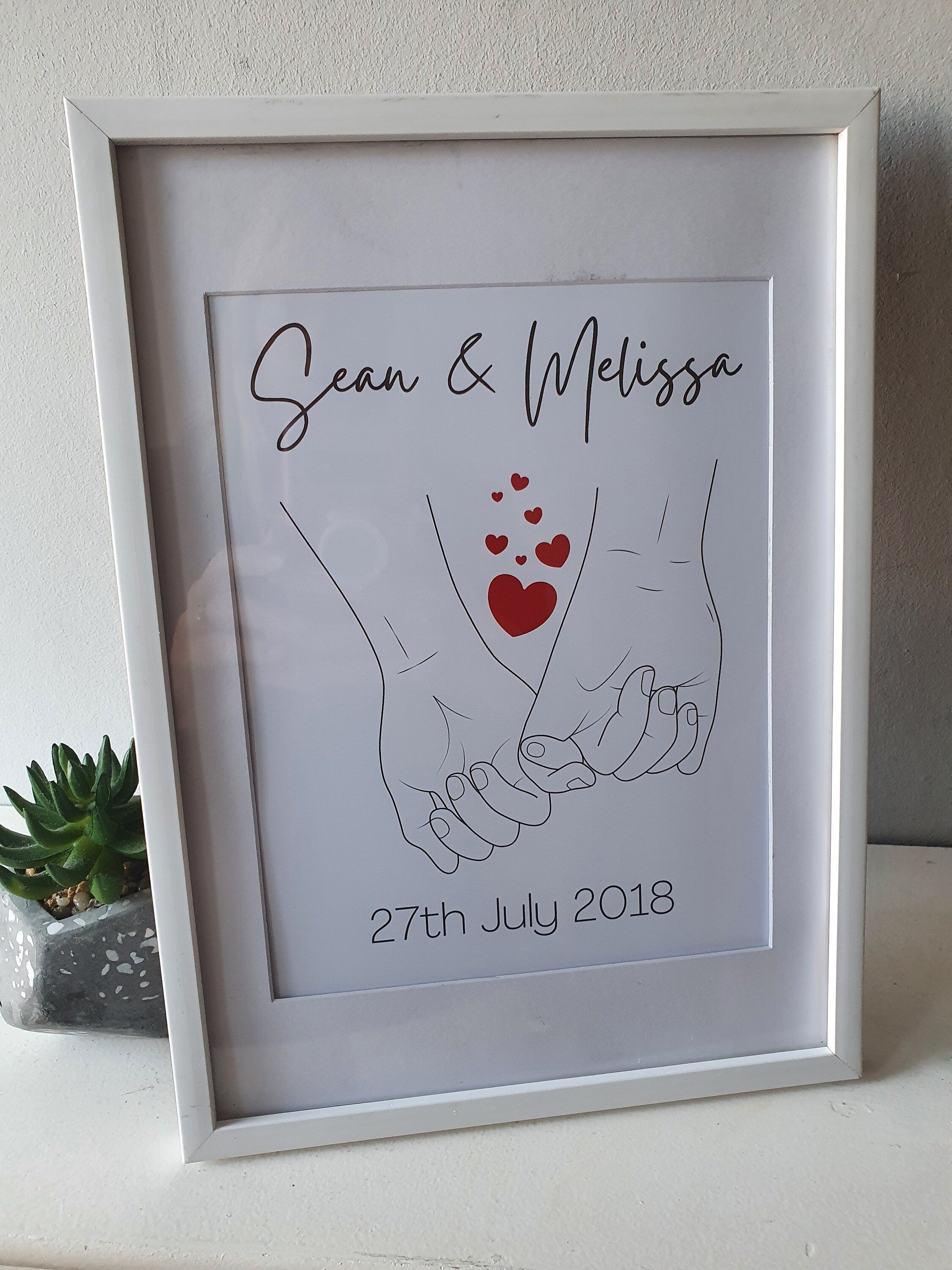 Personalised 'pinky promise' love valentines print
