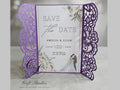 Personalised Laser Cut Save the Date Cards | Elegant Lace Wedding Save the Dates | Personalized Wedding Announcement | Floral Gatefold Card