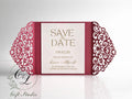 Personalised Laser Cut Save the Date Cards | Elegant Lace Wedding Save the Dates | Personalized Wedding Announcement | Floral Gatefold Card