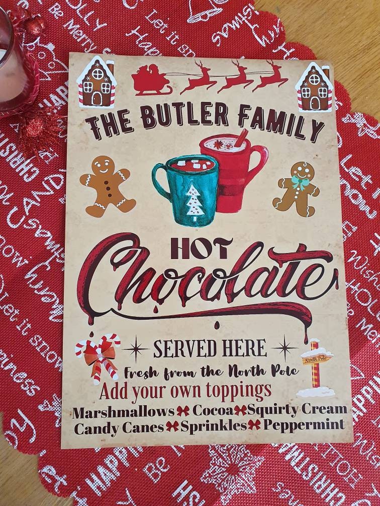 Personalised Family Hot Chocolate Station print