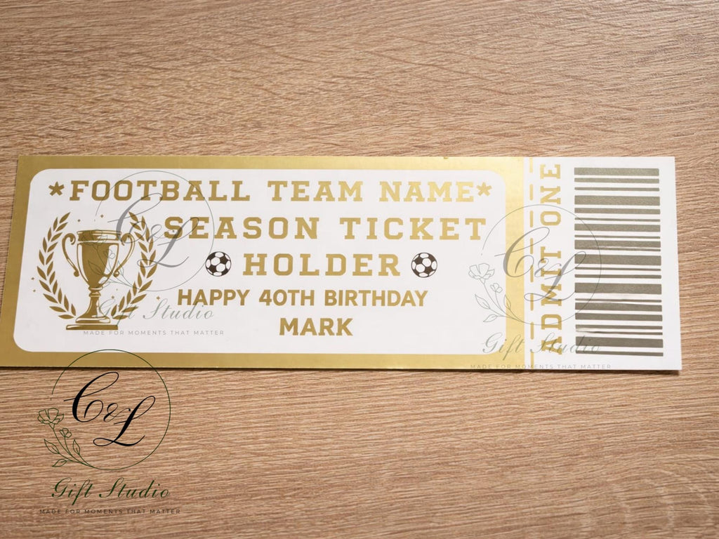 Personalised Experience Gift Ticket | Custom Birthday Voucher | Admit One Ticket | Unique Gift for Him or Her