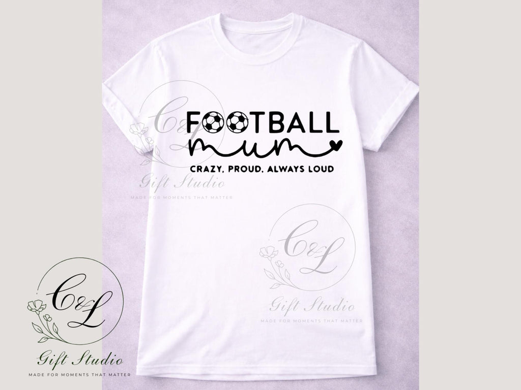 Football Mum Gift Set | Football Mum T-Shirt, Cold or Hot Cup, Cup & Keyring | Sports Mum Gift | Personalised Football Bundle
