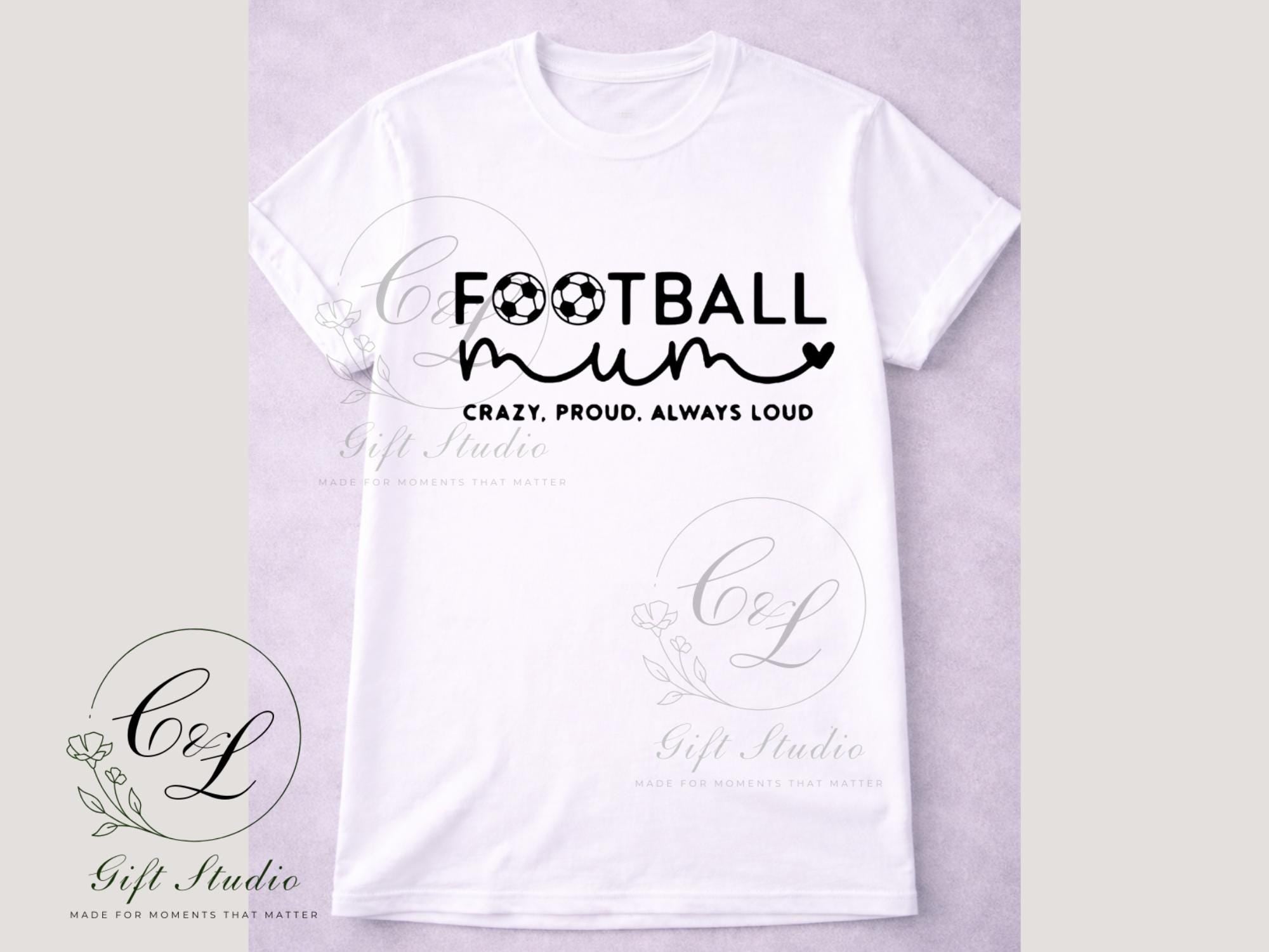 Football Mum Gift Set | Football Mum T-Shirt, Cold or Hot Cup, Cup & Keyring | Sports Mum Gift | Personalised Football Bundle
