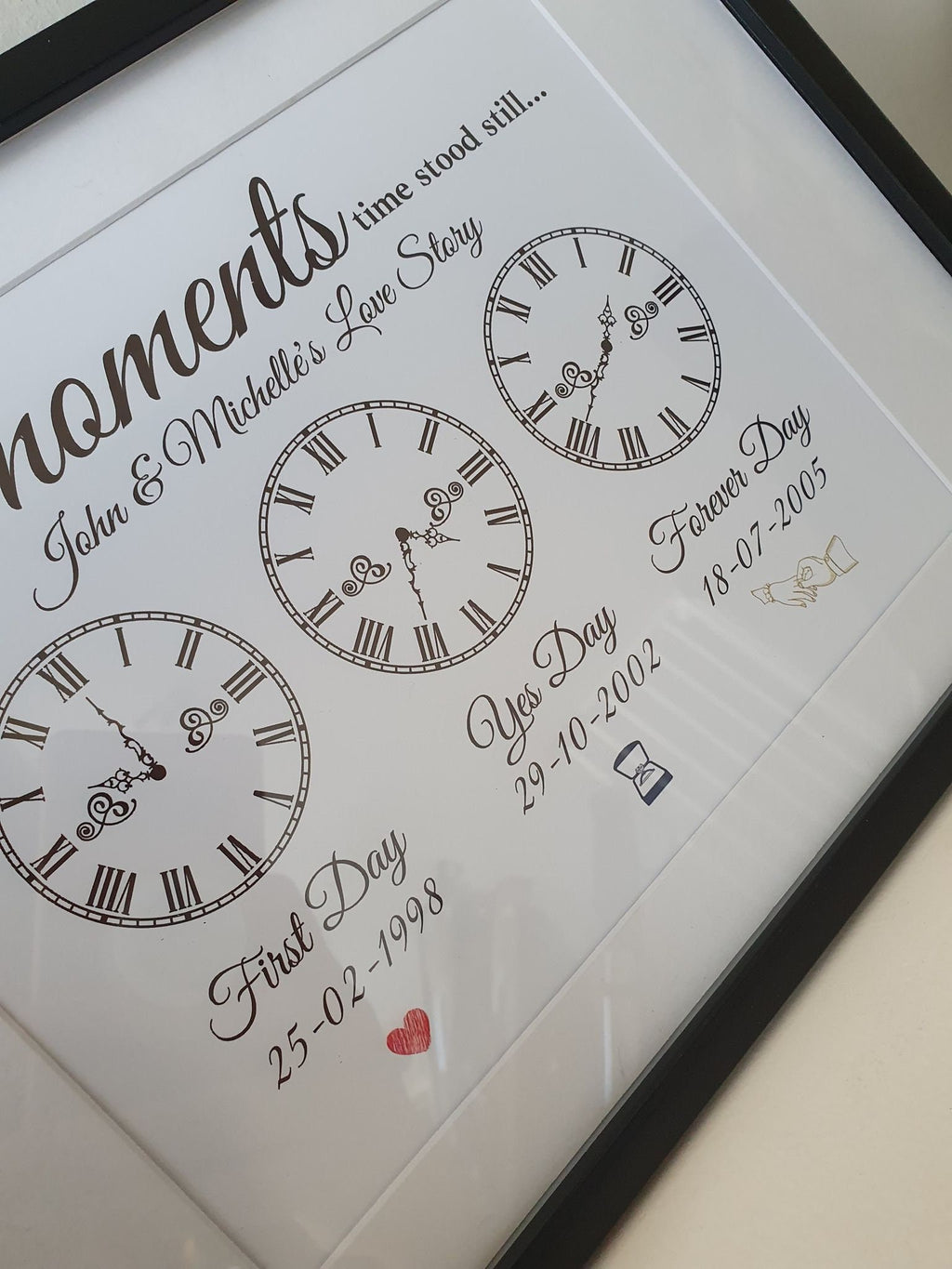 Personalised Love Story Print: Engagement & Wedding Dates