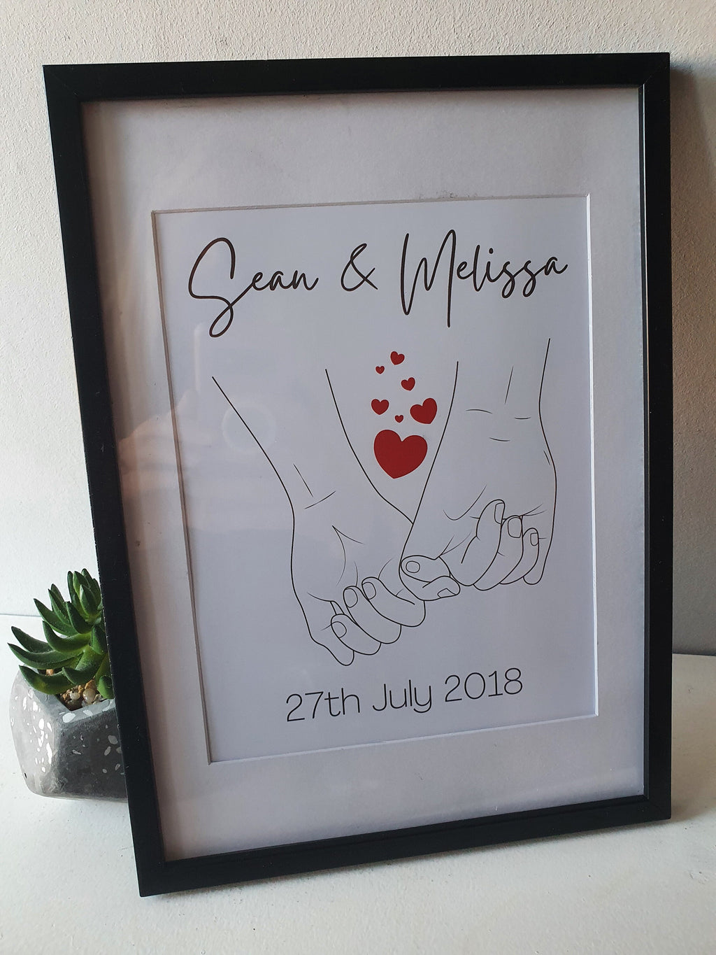 Personalised 'pinky promise' love valentines print