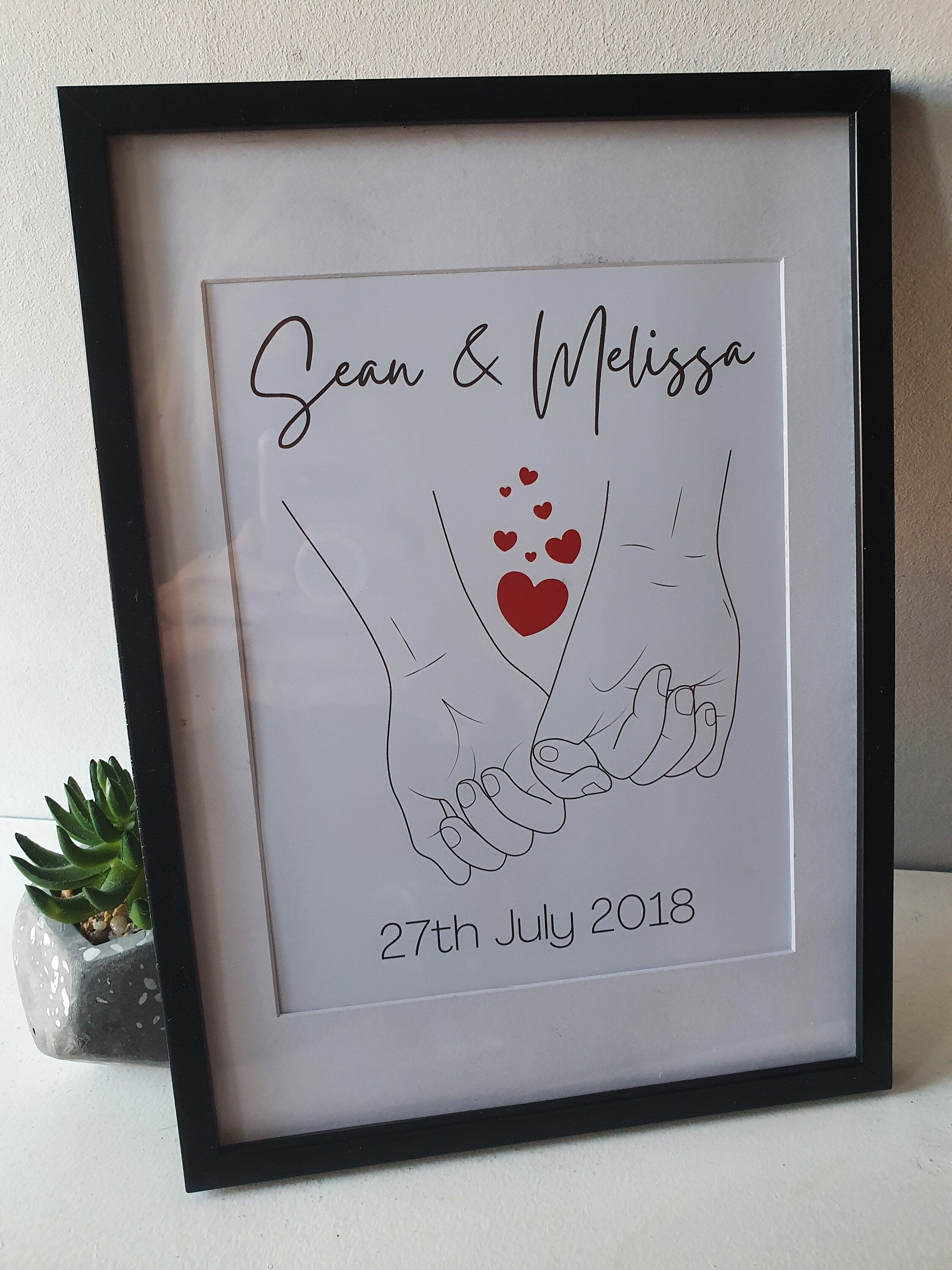 Personalised 'pinky promise' love valentines print