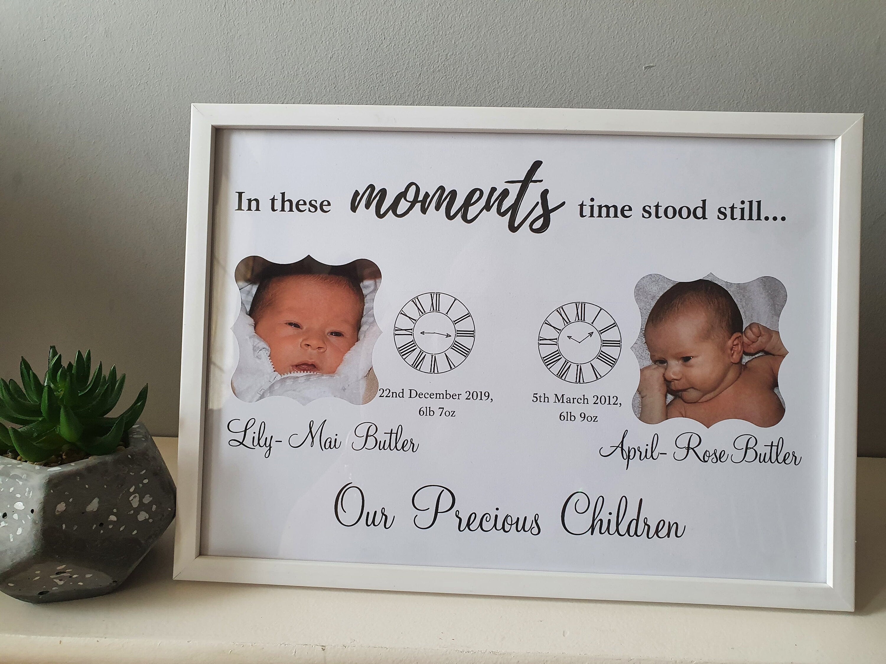 Personalised In this Moment Prints, Baby boy/ baby girl nursery.