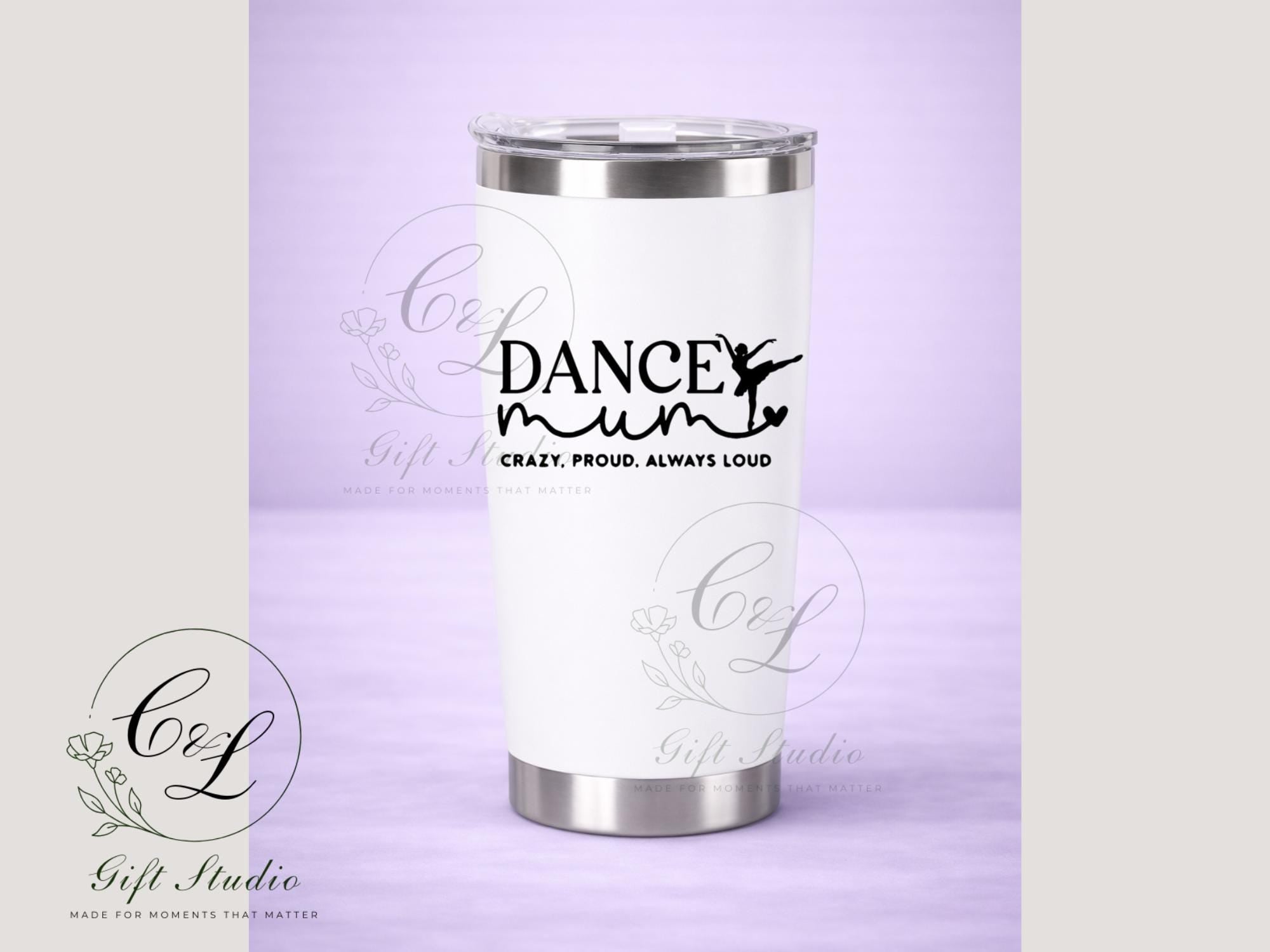 Dance Mum Gift Set | Dancing Mum T-Shirt, Cold or Hot Cup, Cup & Keyring | Dance Mum Gift | Personalised Dance Bundle