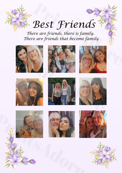 Personalised Best Friend Print, Best Friend Gift, Friendship Gift, Keepsake, Birthday Bestie Gifts, Birthday Gift for Her