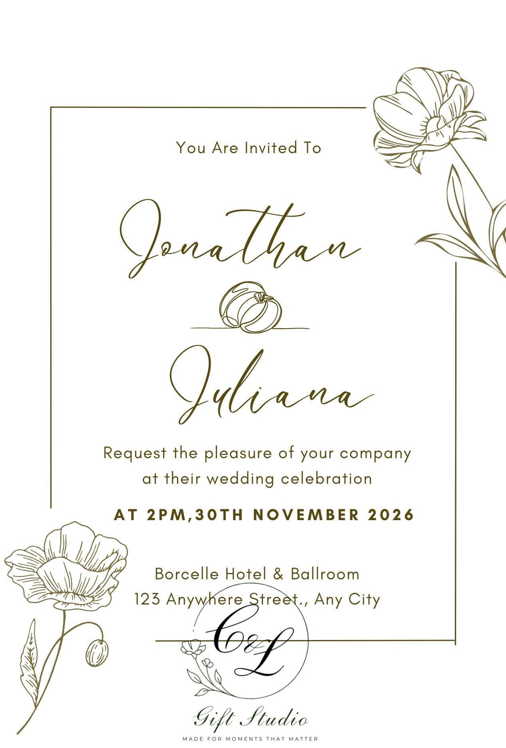 Personalised Wedding Invitation Suite | Luxury Wedding Invites | Invite, RSVP, Menu & Details Cards