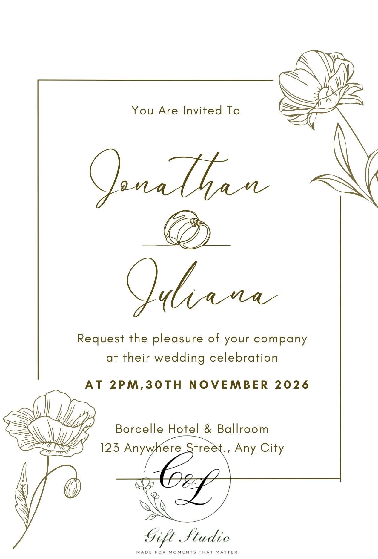 Personalised Wedding Invitation Suite | Luxury Wedding Invites | Invite, RSVP, Menu & Details Cards