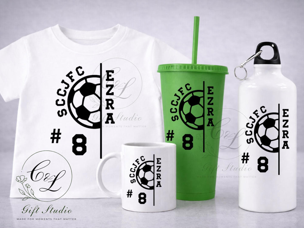 Personalised Football Player Gift Bundle – Custom Name, Number and team | Football Set | Individual item I Kids Football Gift