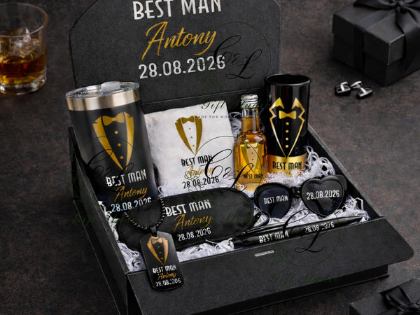 Best Man Gift Box I Thank you gift box I Personalised Groomsman Gift Set | Wedding Keepsake Gift