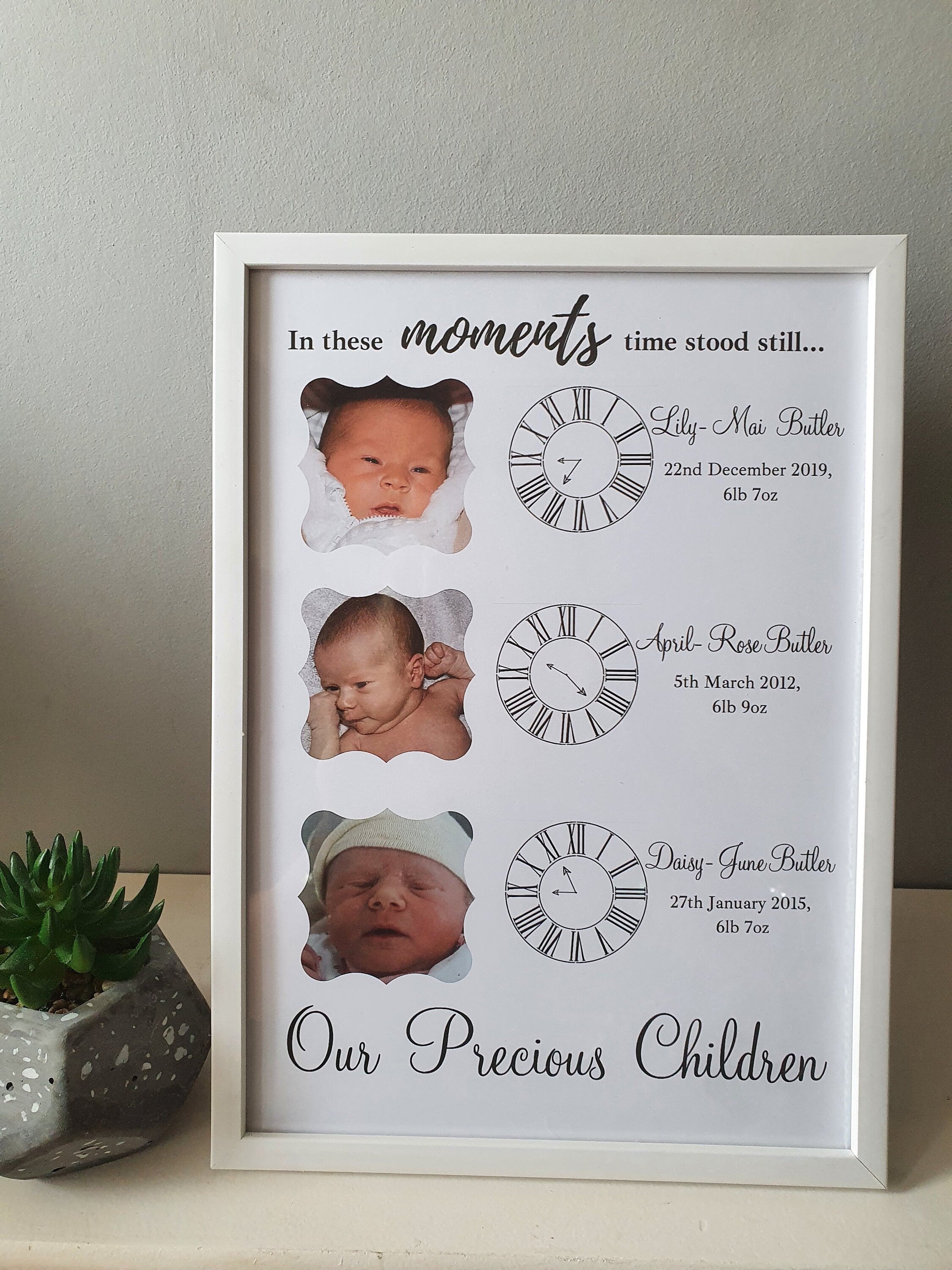 Personalised In this Moment Prints, Baby boy/ baby girl nursery.