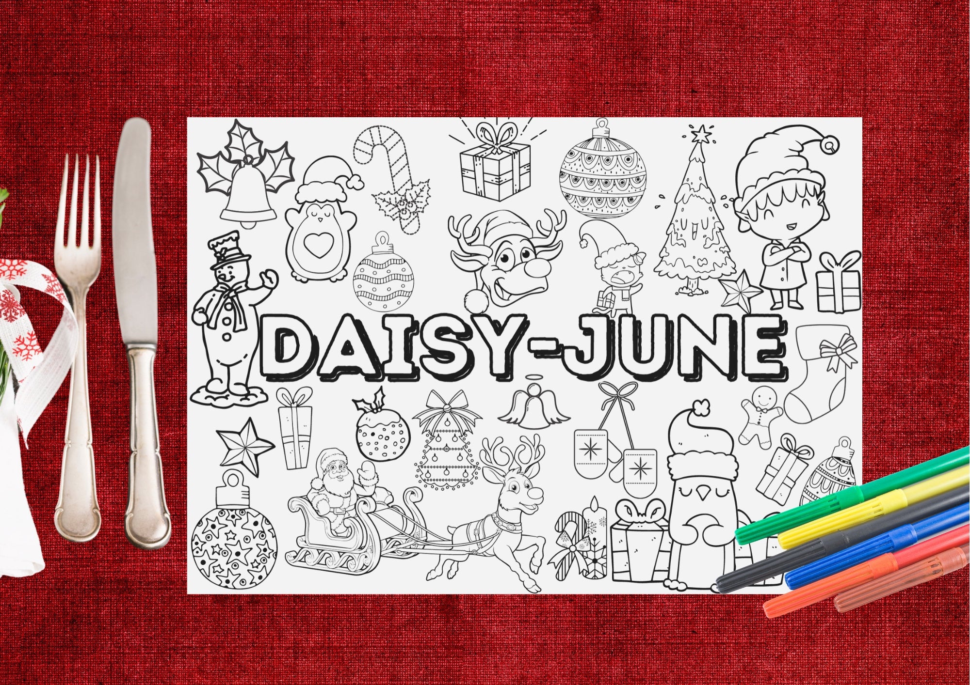 Personalised Children's Christmas activity sheets