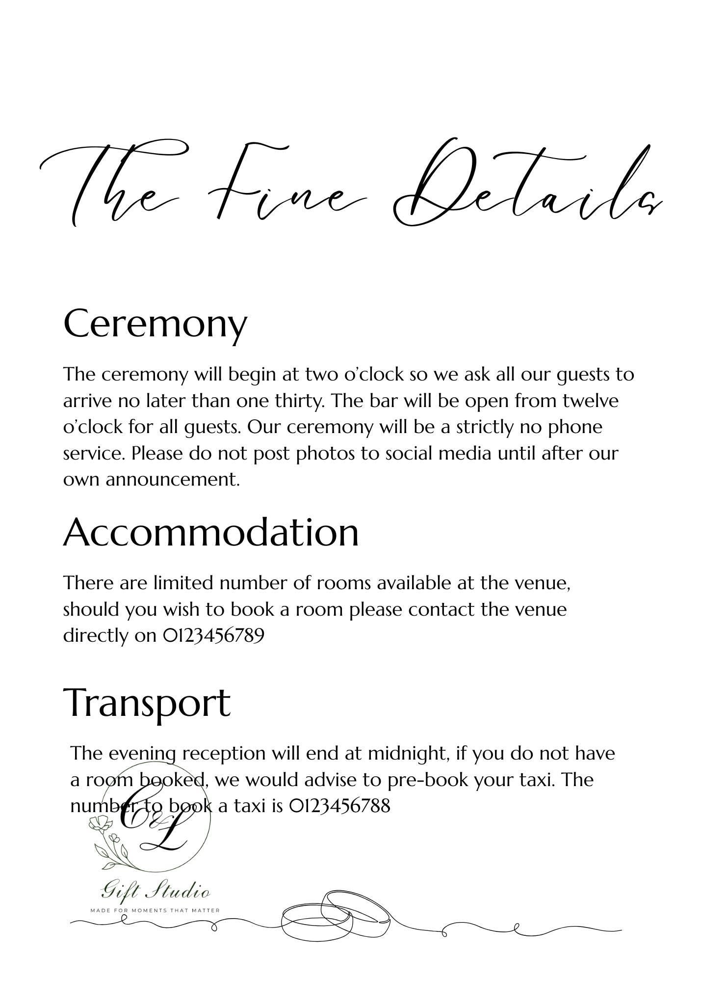 Personalised Wedding Invitation Suite | Luxury Wedding Invites | Invite, RSVP, Menu & Details Cards
