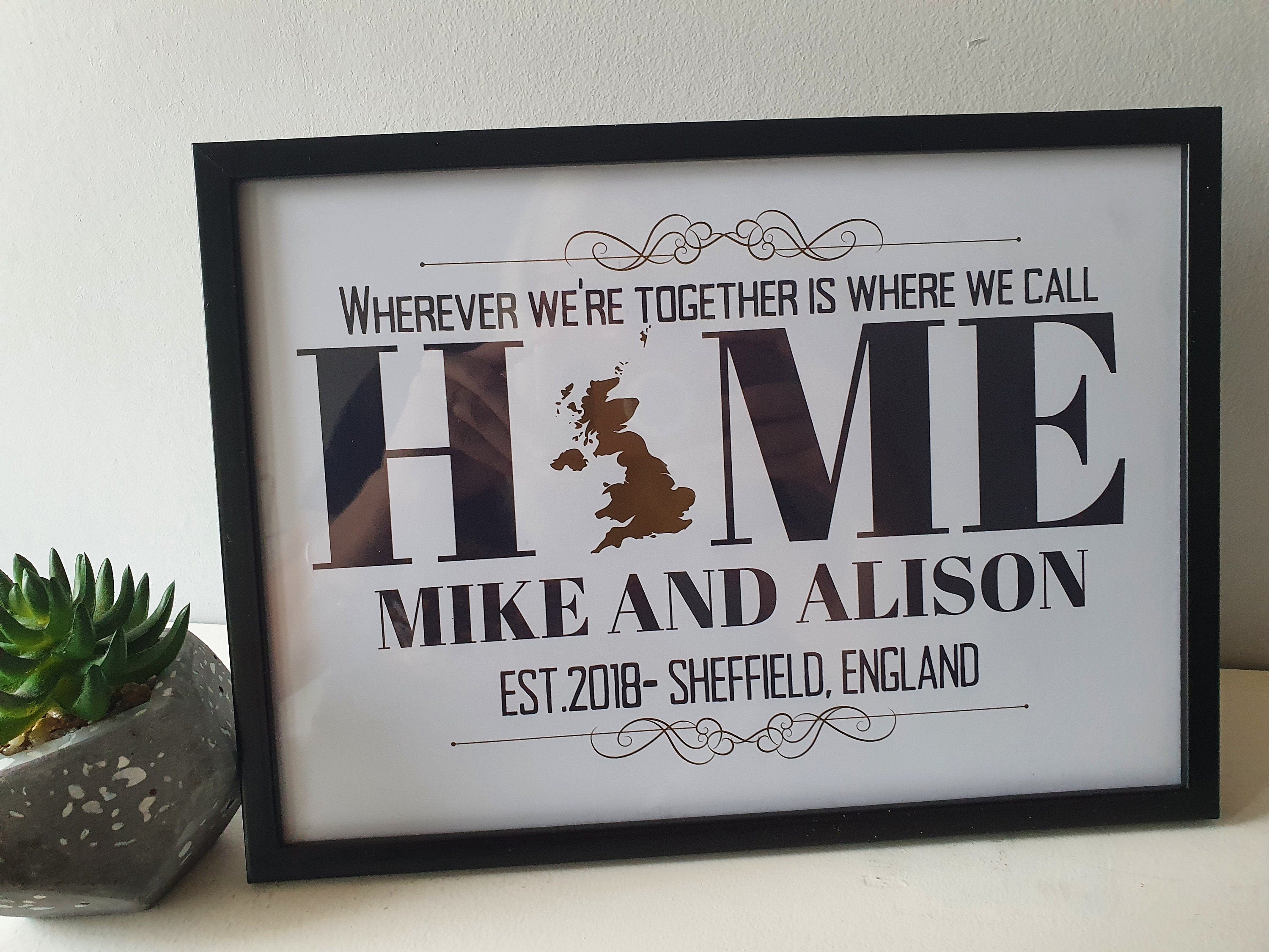 Personalised-Wherever we're together is where we call HOME gift Print