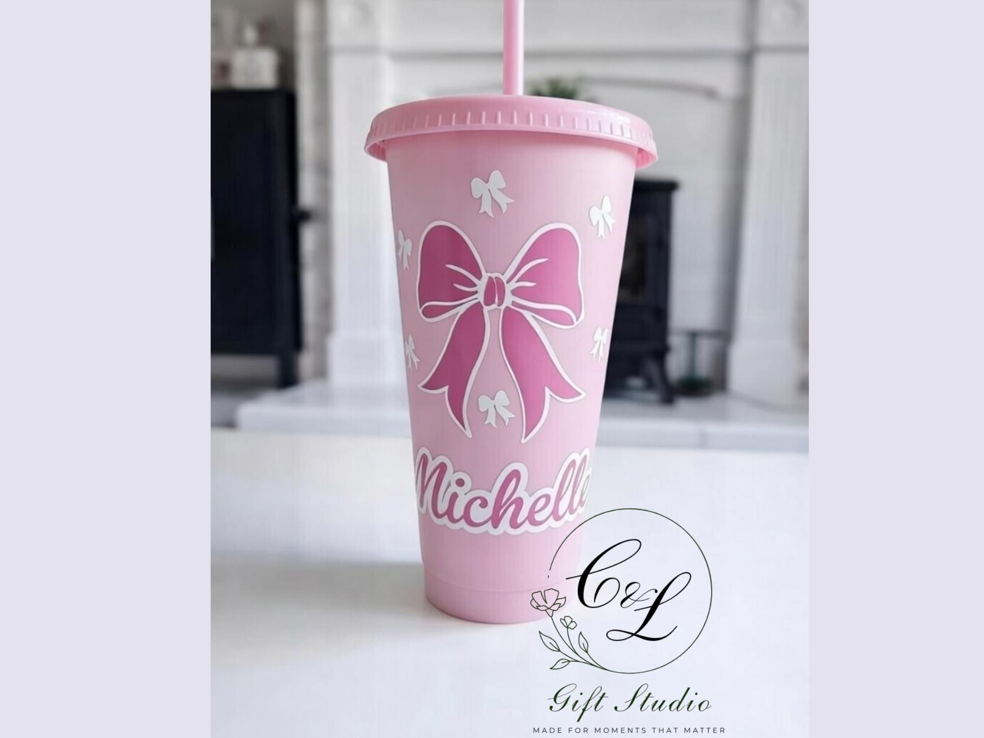 Personalised Cold Cup | Custom Name Iced Coffee Cup | Reusable Tumbler with Straw