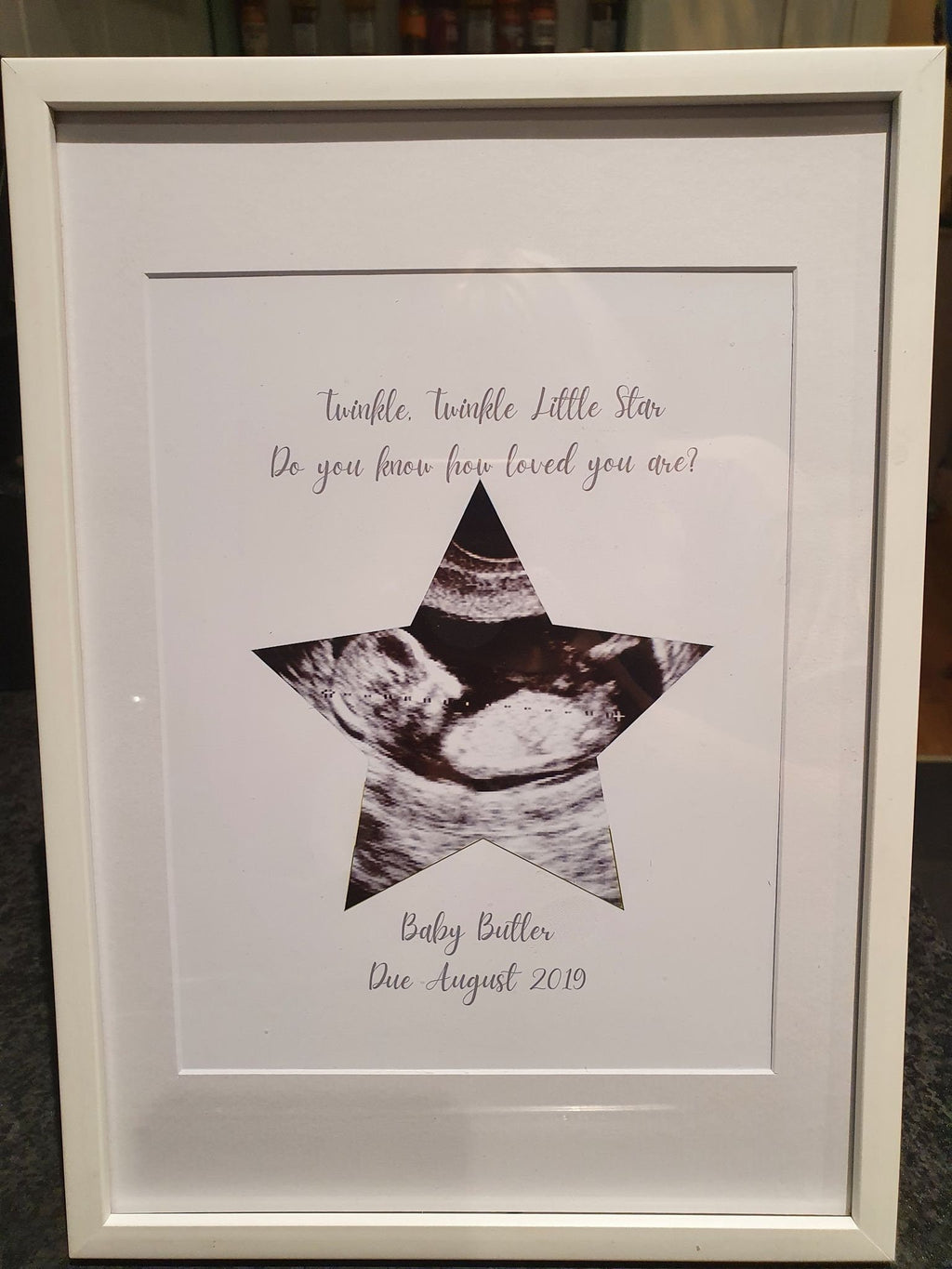 Personalised Twinkle, Twinkle Little Star Ultrasound Baby Shower, Baby Scan Pregnancy Keepsake Gift Print