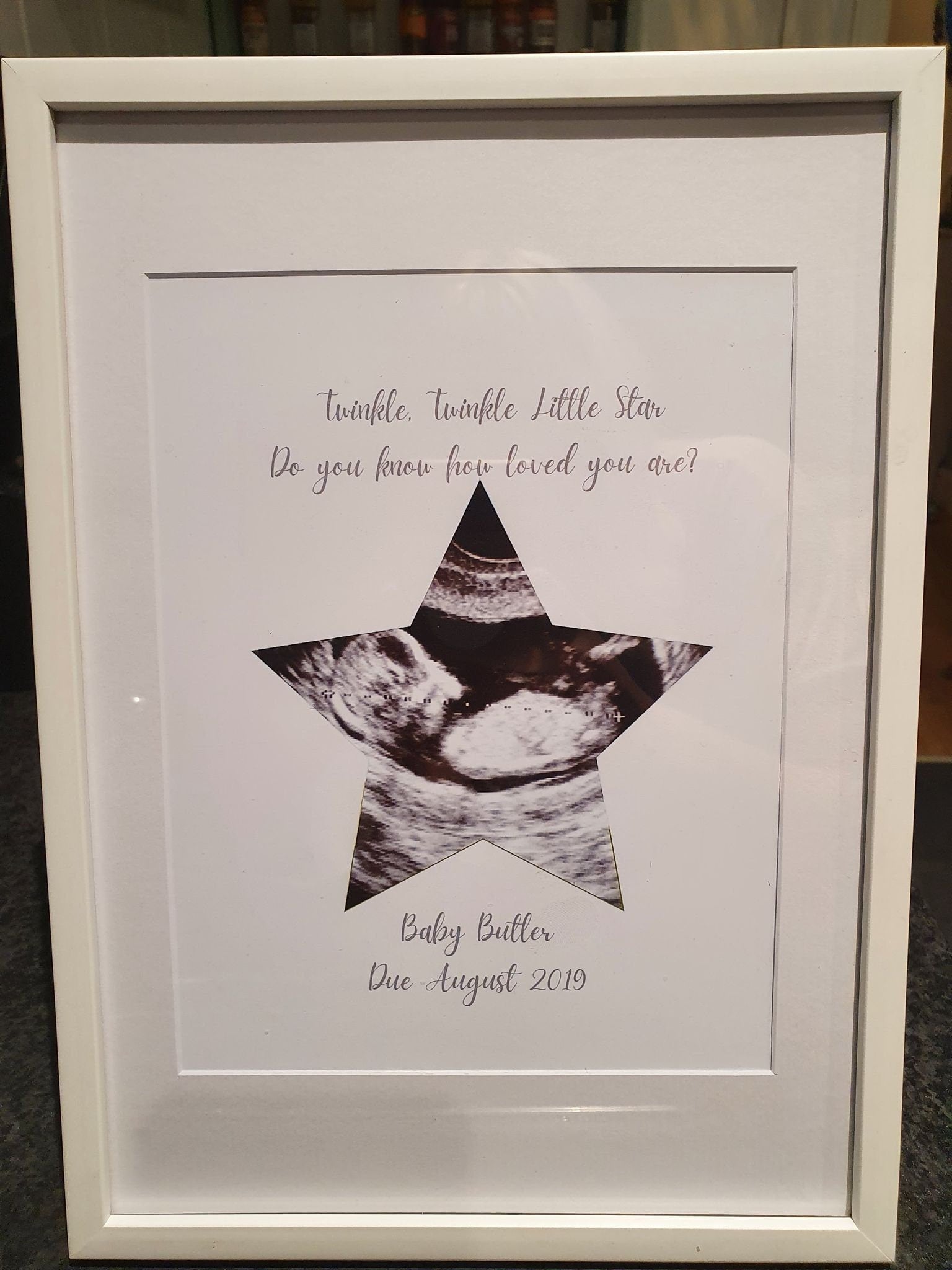 Personalised Twinkle, Twinkle Little Star Ultrasound Baby Shower, Baby Scan Pregnancy Keepsake Gift Print