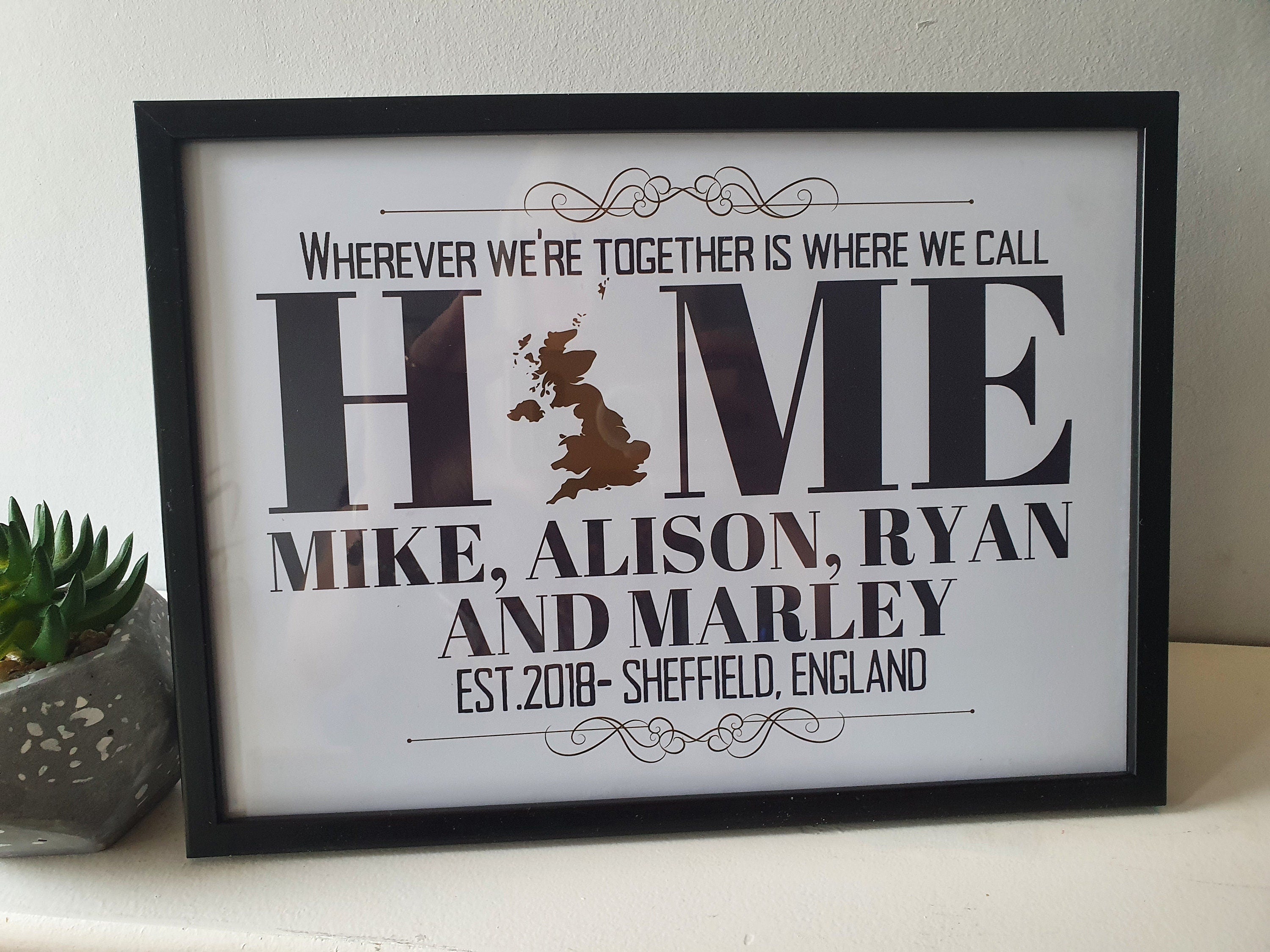 Personalised-Wherever we're together is where we call HOME gift Print