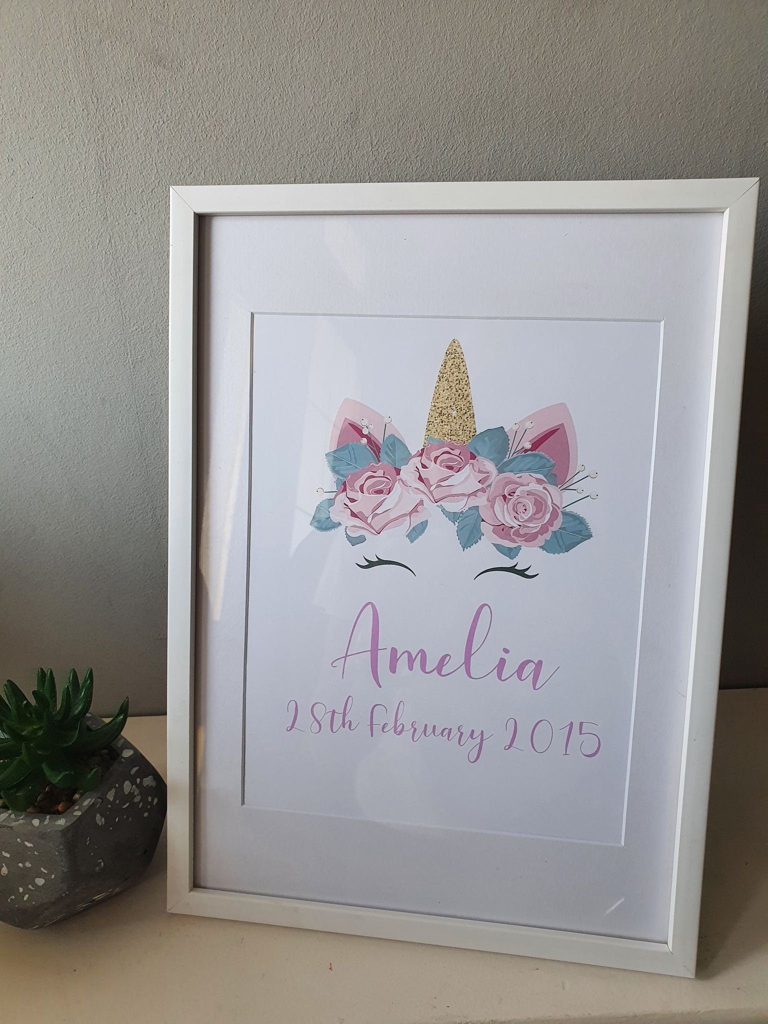 Personalised Unicorn Nursery Bedroom Prints
