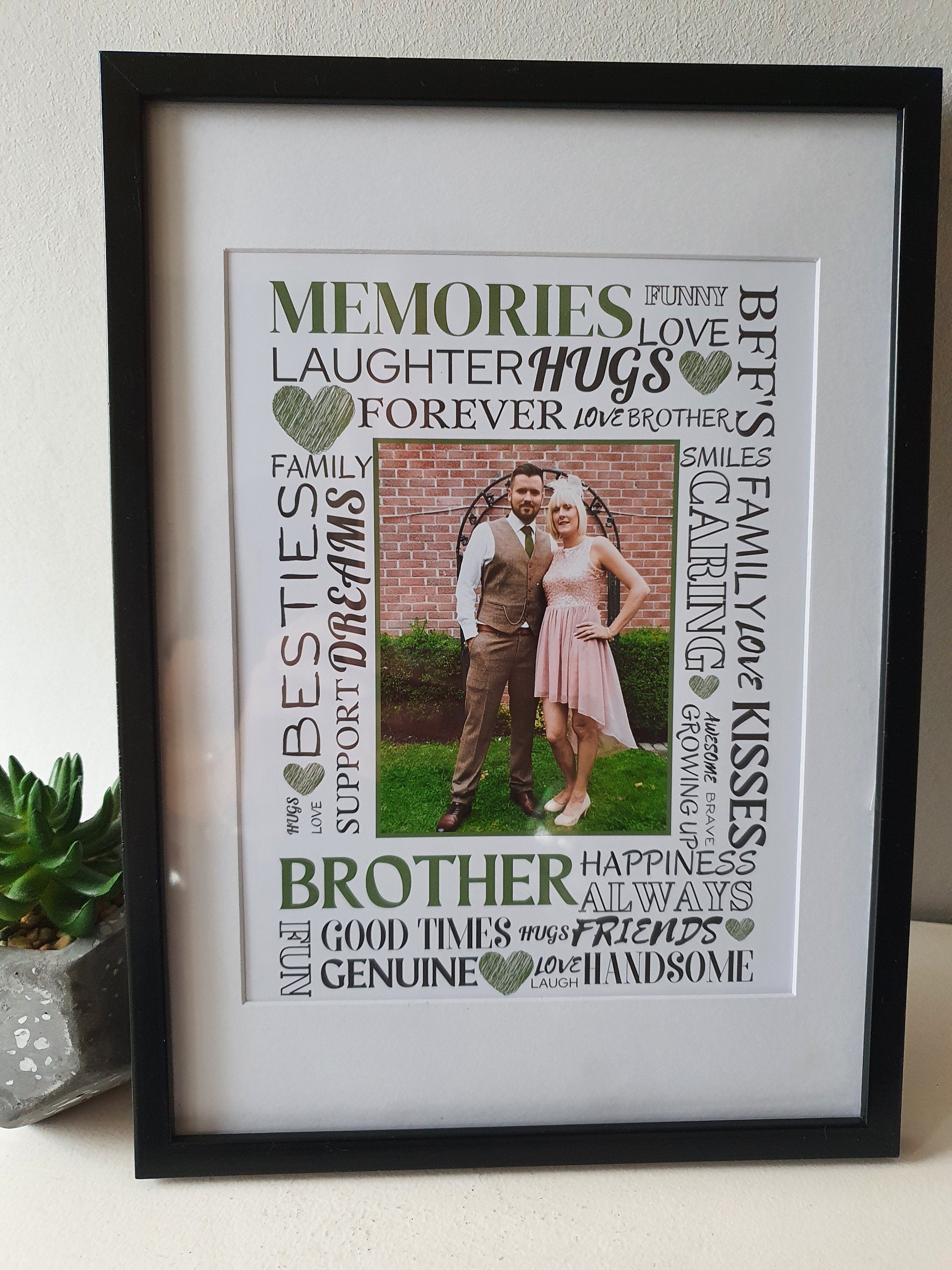 Personalised Photo and Word Print- Mother, Father, Auntie, Uncle, Sister, Brother, Grandma, Grandpa Keepsake gift for her gift for him