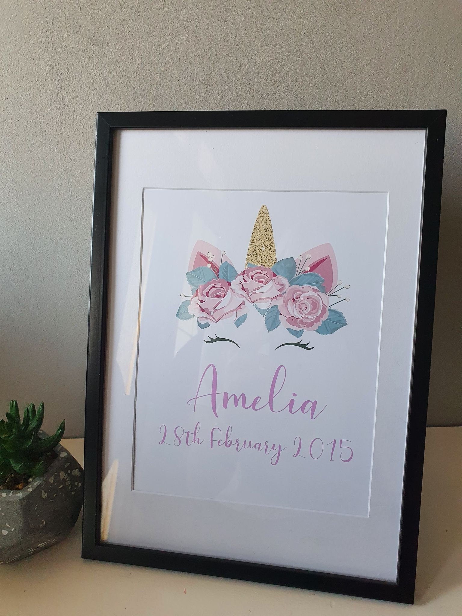 Personalised Unicorn Nursery Bedroom Prints