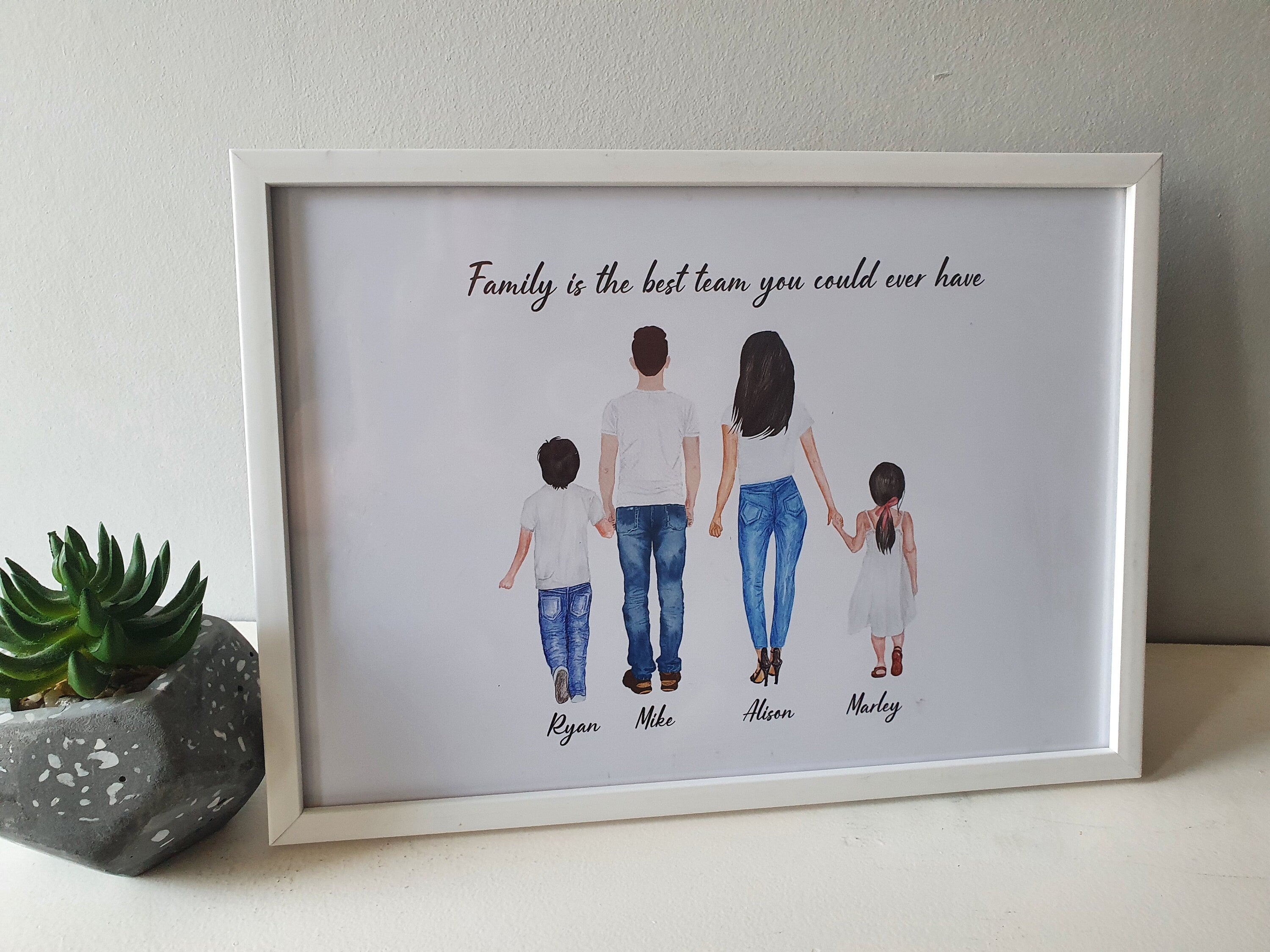 Personalised Family Members Print birthday Gift