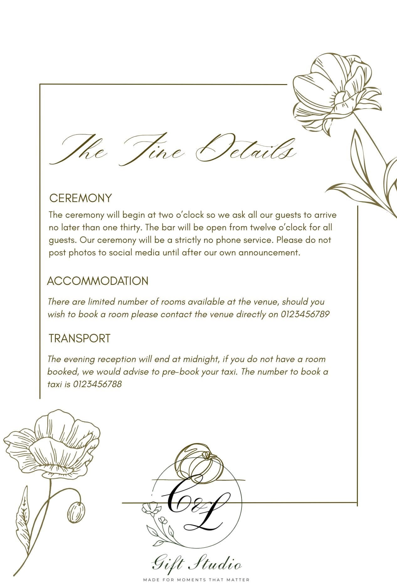 Personalised Wedding Invitation Suite | Luxury Wedding Invites | Invite, RSVP, Menu & Details Cards