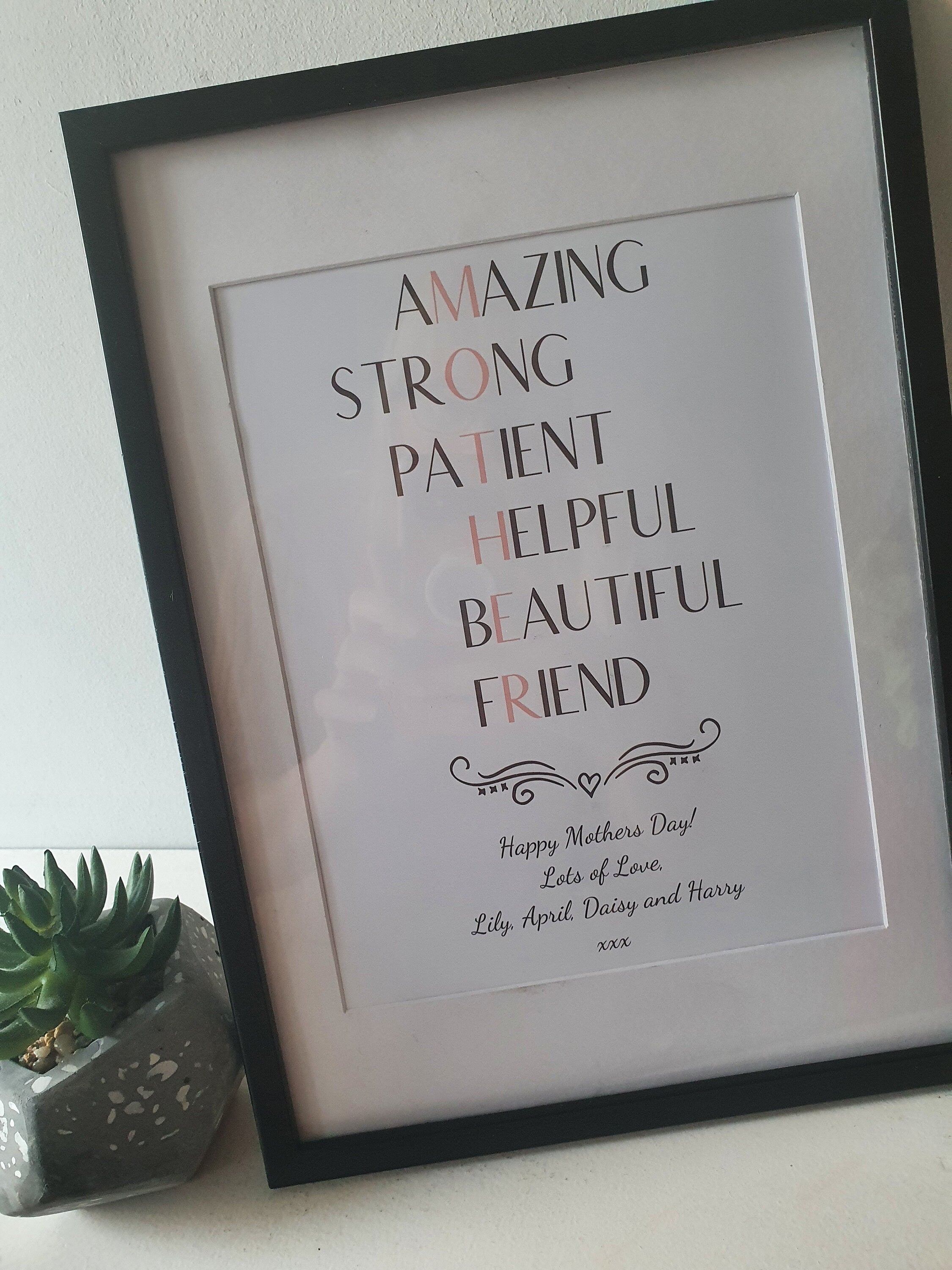 Personalised Mother Print, Mothers day, Birthday