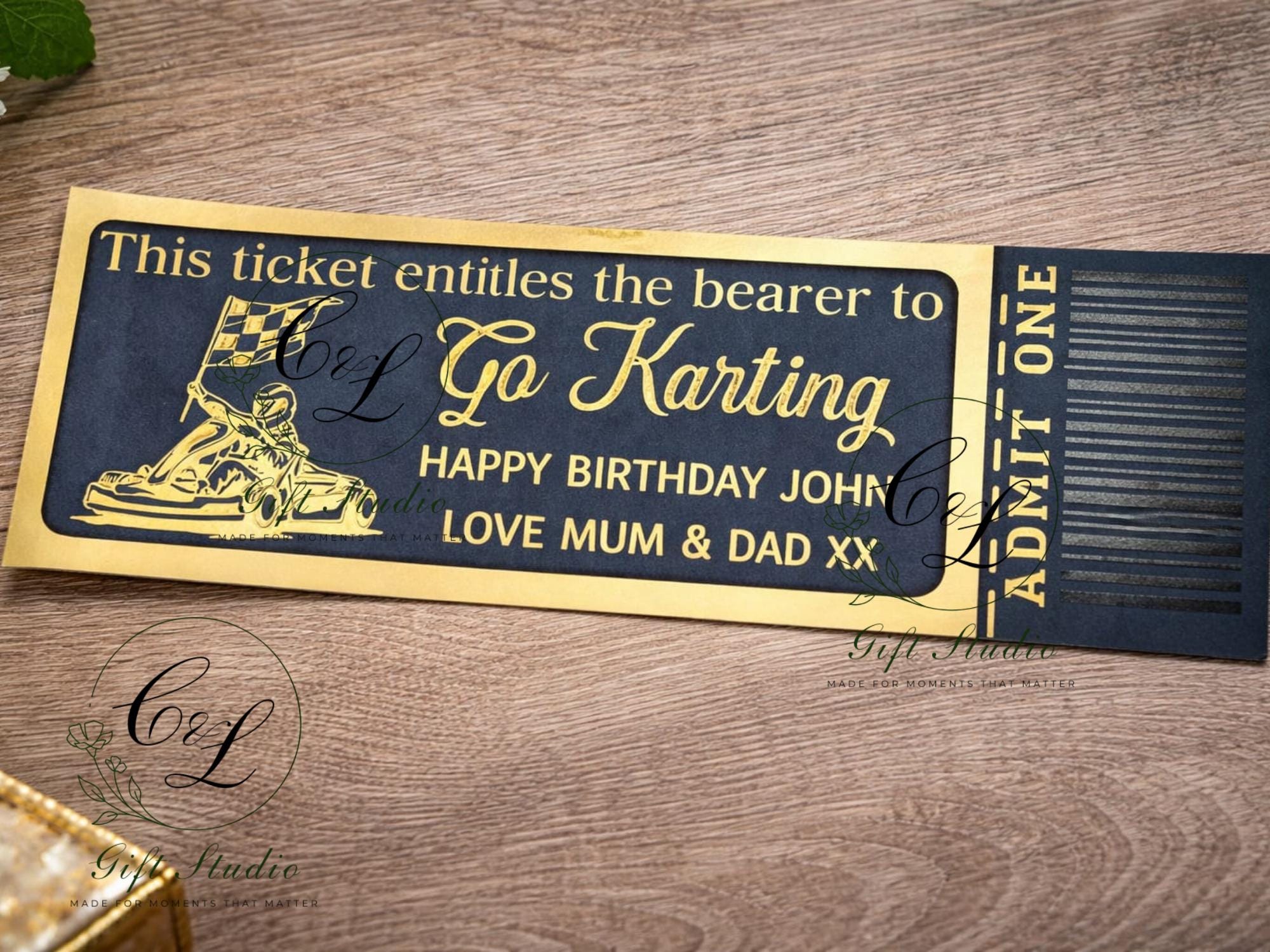 Personalised Experience Gift Ticket | Custom Birthday Voucher | Admit One Ticket | Unique Gift for Him or Her