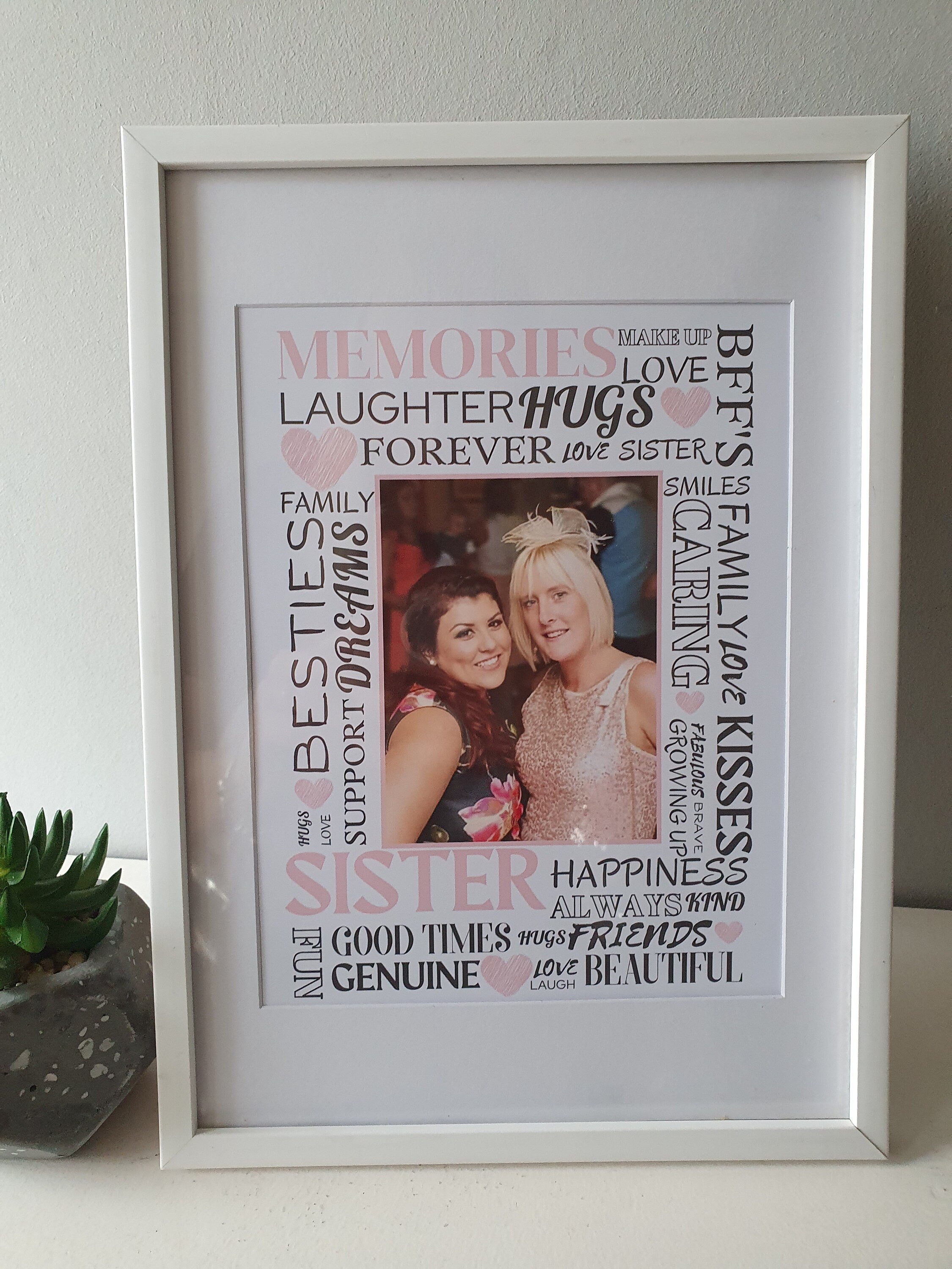 Personalised Photo and Word Print- Mother, Father, Auntie, Uncle, Sister, Brother, Grandma, Grandpa Keepsake gift for her gift for him