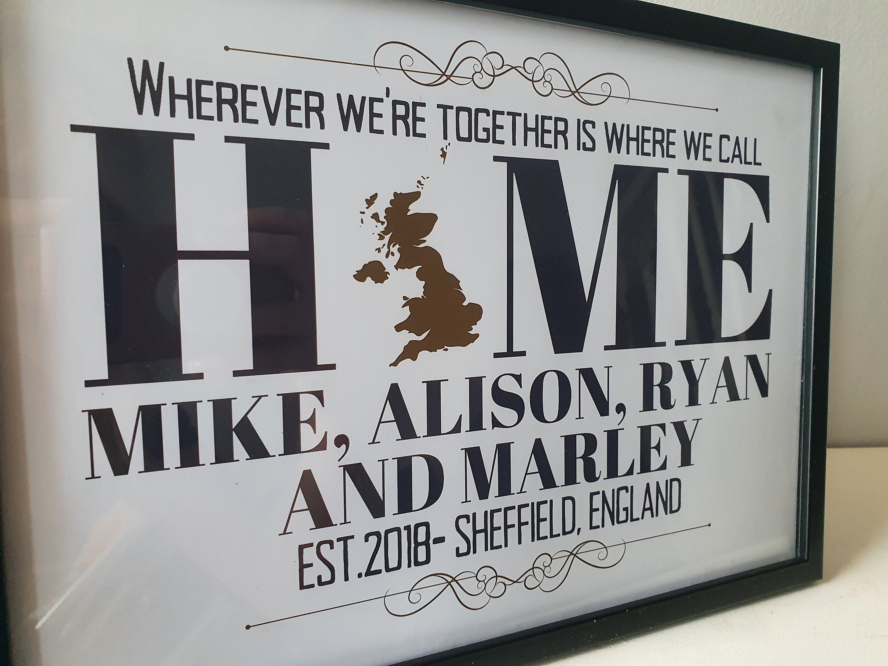 Personalised-Wherever we're together is where we call HOME gift Print