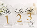 Personalised Arch Acrylic Wedding Table Signs | Modern Wedding Decor | Elegant Table Numbers or Names | Acrylic Wedding Signage