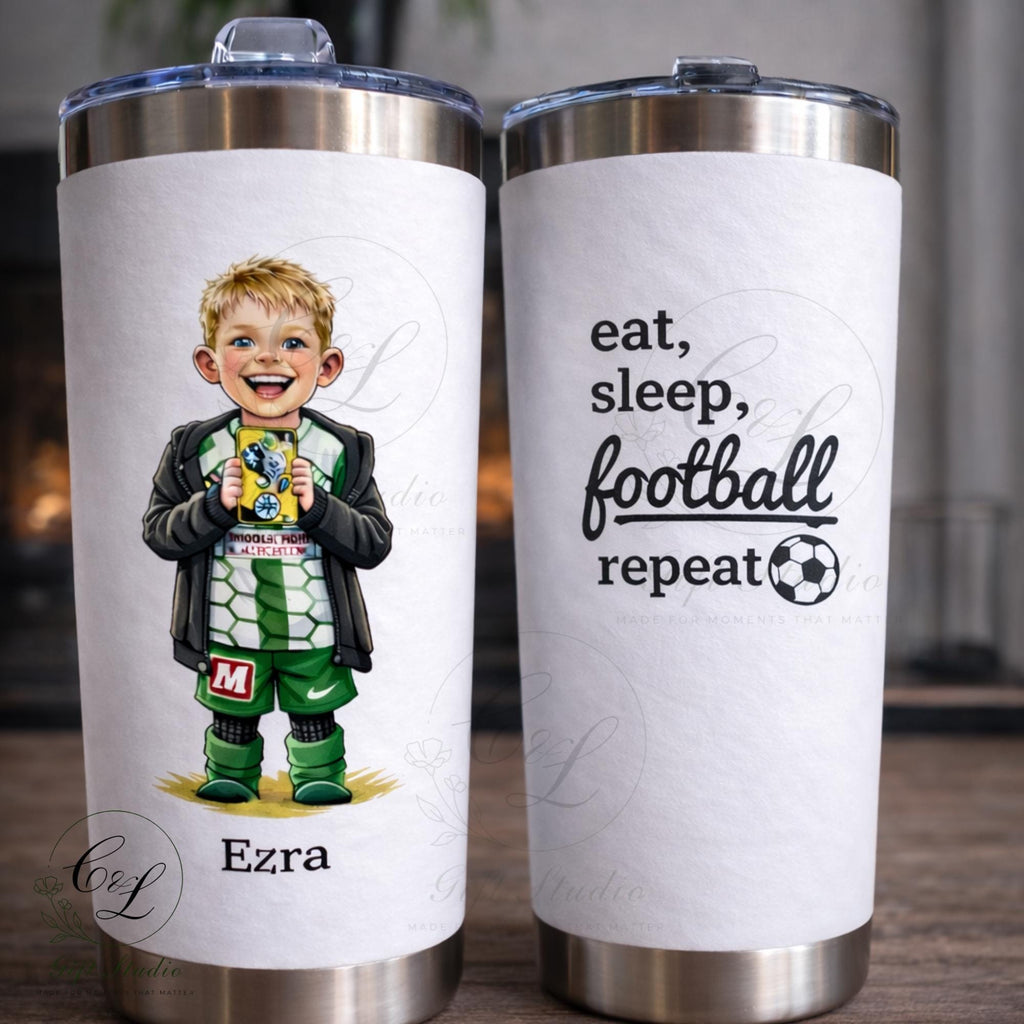 Personalised Travel Cup| Custom Cartoon Portrait Hot Cup| Family, Couple, Kids, Sports & Friendship Gift | 20oz Stainless Steel
