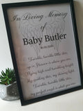 Personalised Baby memorial In Loving Memory- Twinkle Twinkle poem