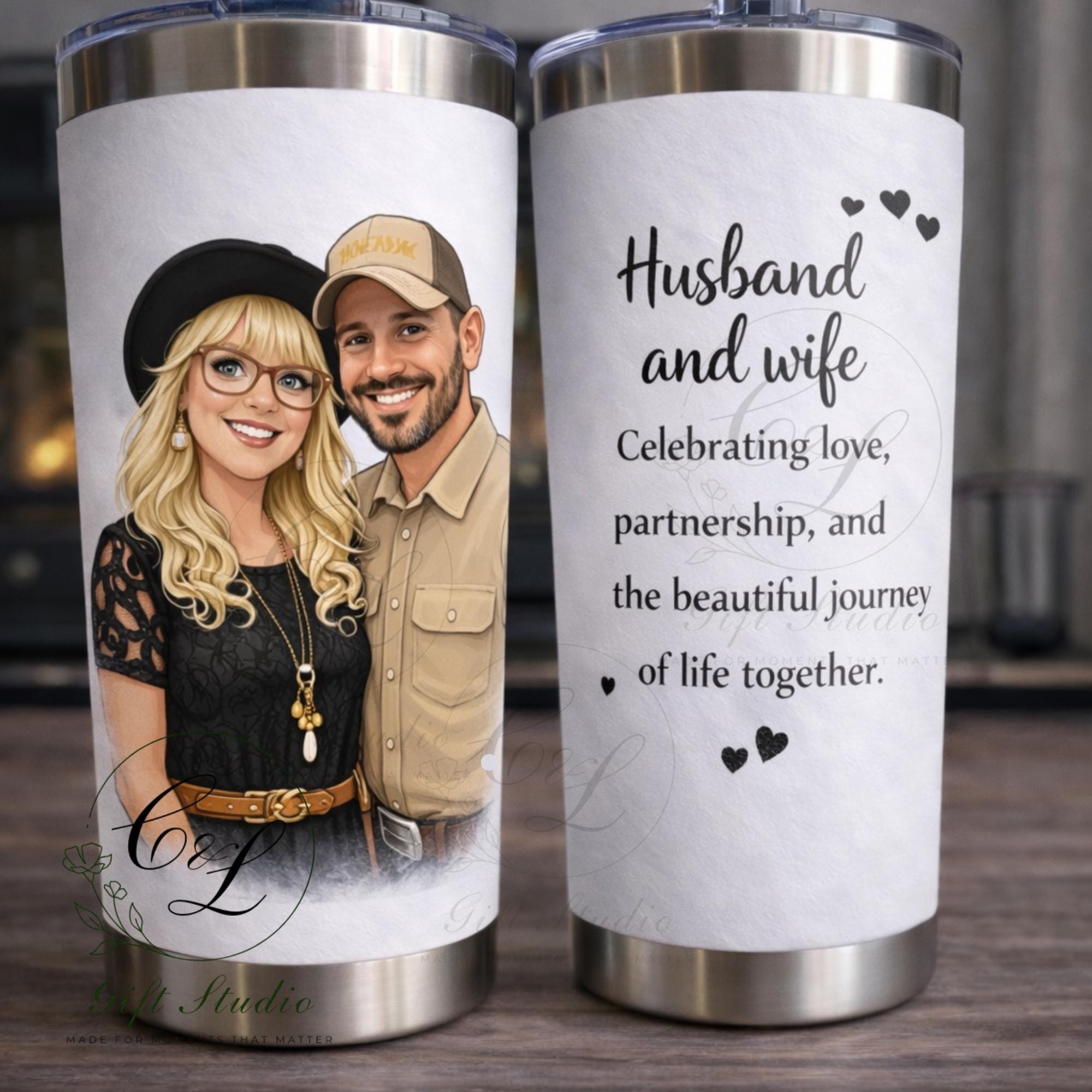 Personalised Travel Cup| Custom Cartoon Portrait Hot Cup| Family, Couple, Kids, Sports & Friendship Gift | 20oz Stainless Steel