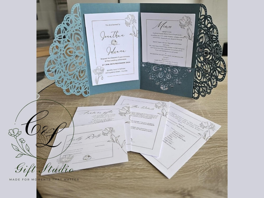 Personalised Wedding Invitation Suite | Luxury Wedding Invites | Invite, RSVP, Menu & Details Cards