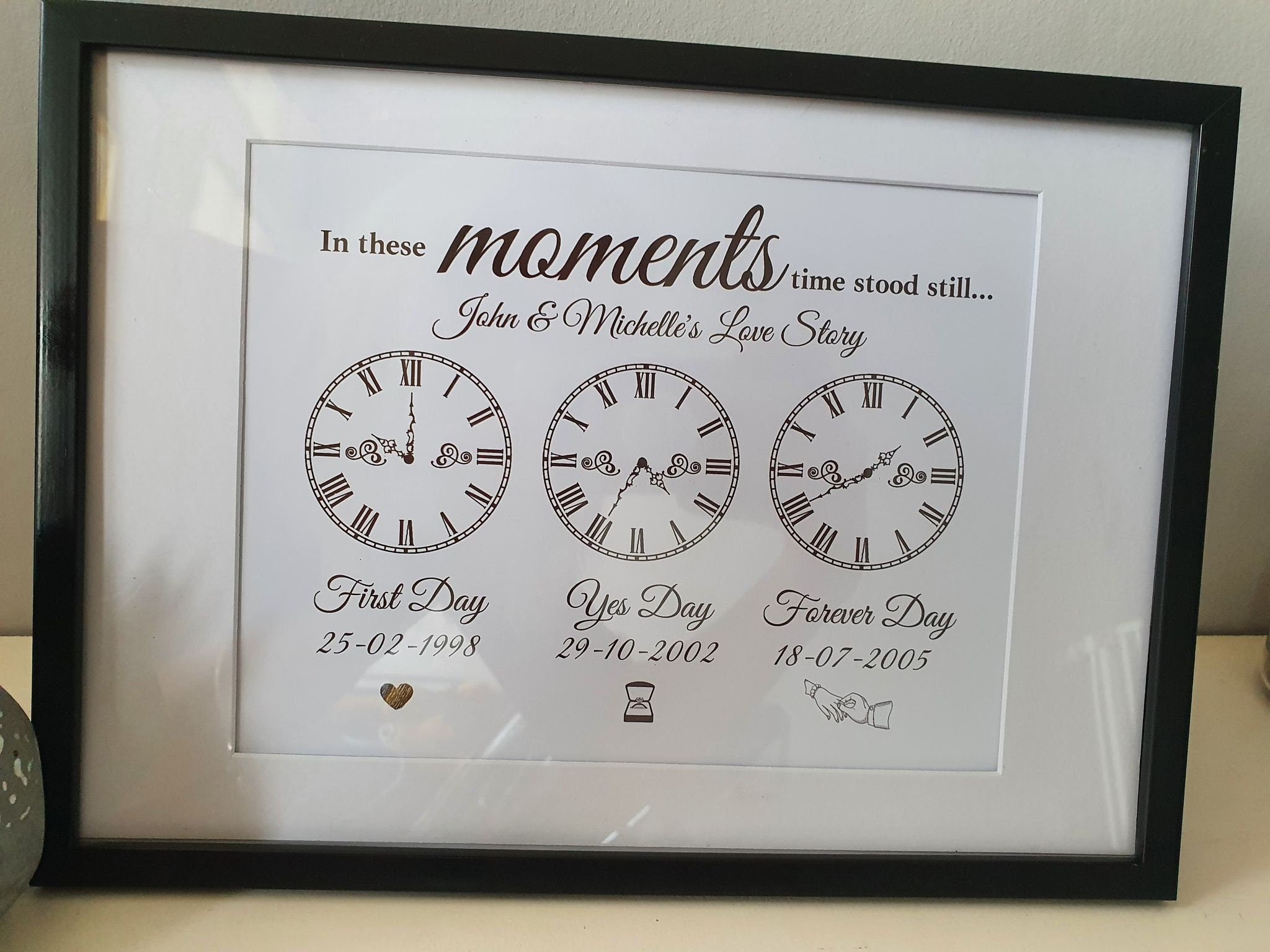 Personalised Love Story Print: Engagement & Wedding Dates