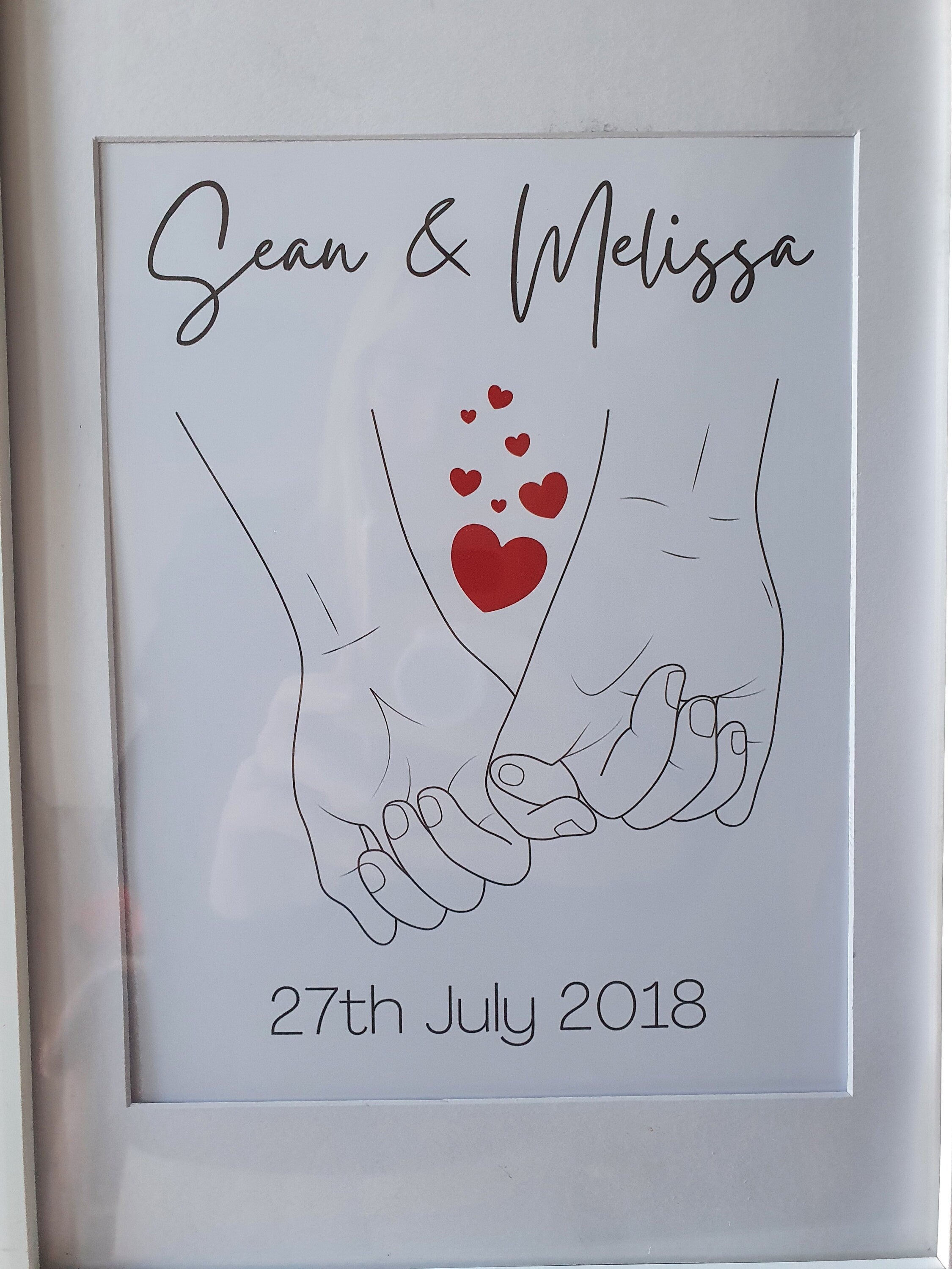 Personalised 'pinky promise' love valentines print