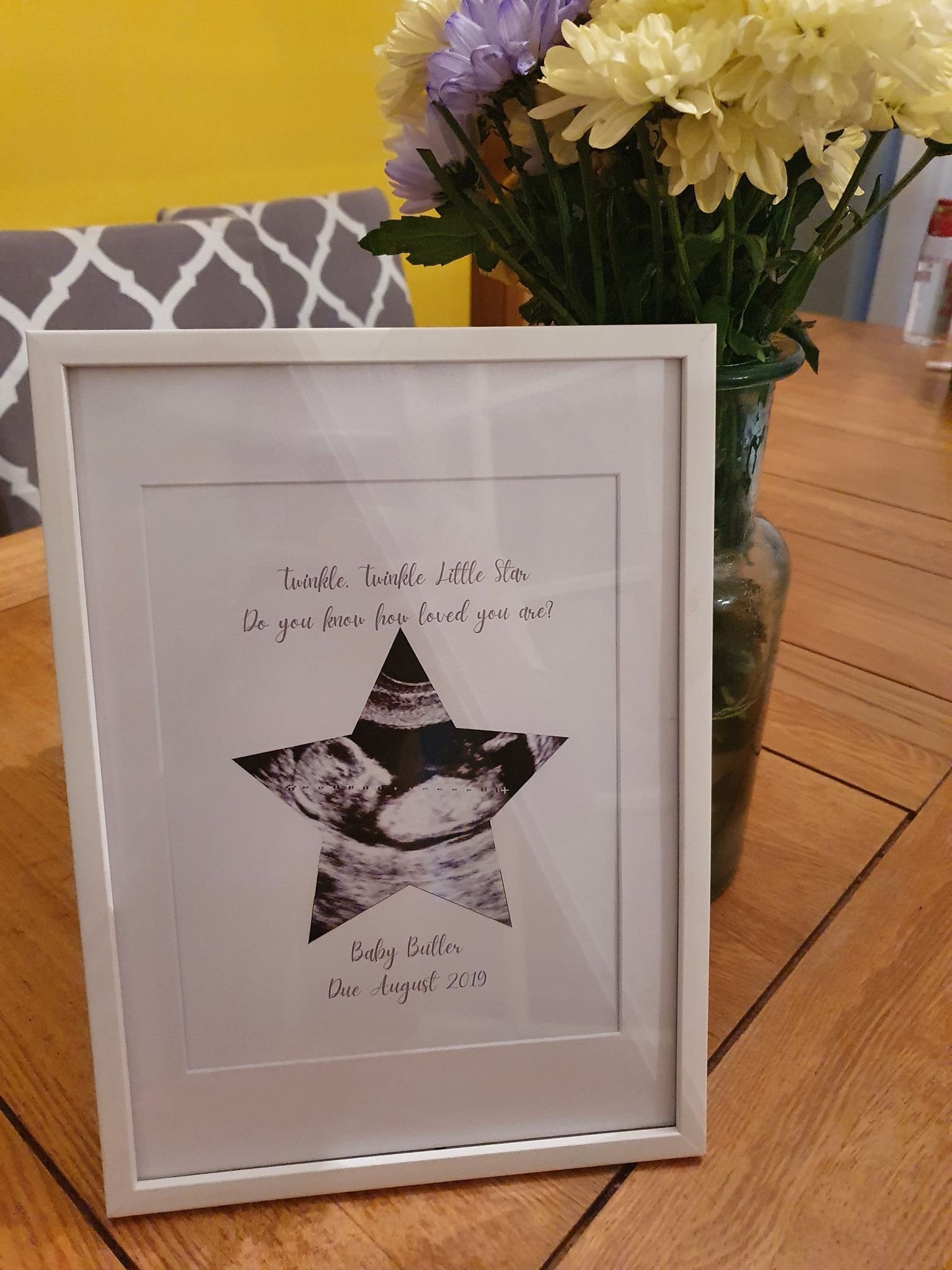 Personalised Twinkle, Twinkle Little Star Ultrasound Baby Shower, Baby Scan Pregnancy Keepsake Gift Print