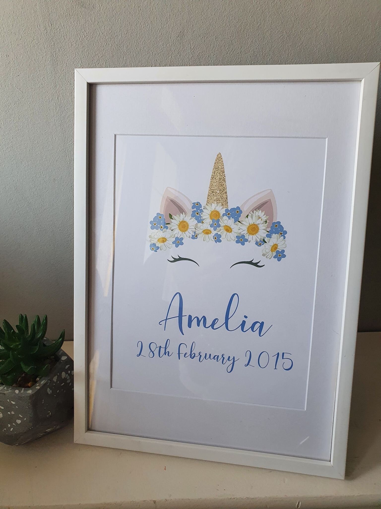 Personalised Unicorn Nursery Bedroom Prints