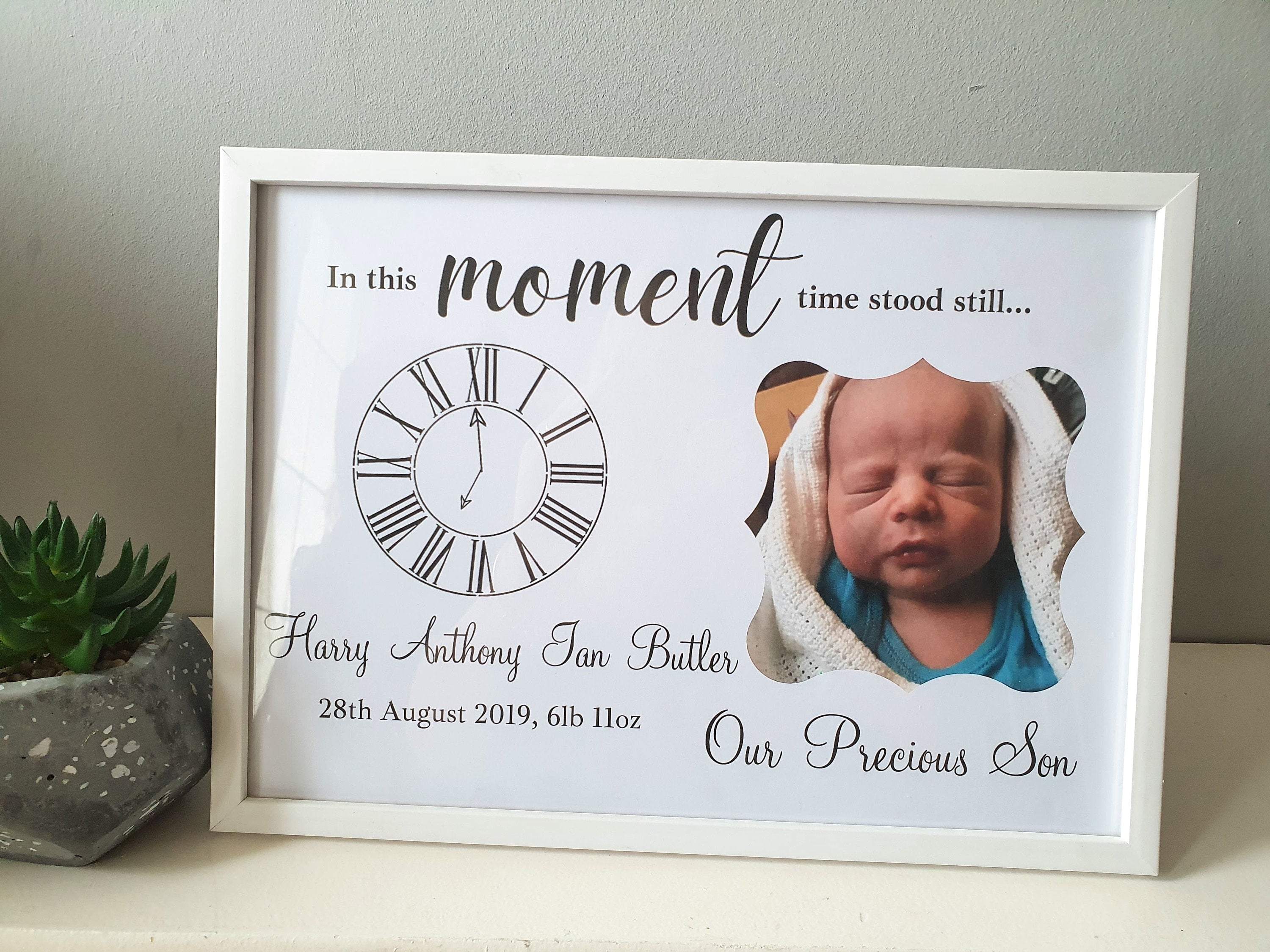 Personalised In this Moment Prints, Baby boy/ baby girl nursery.